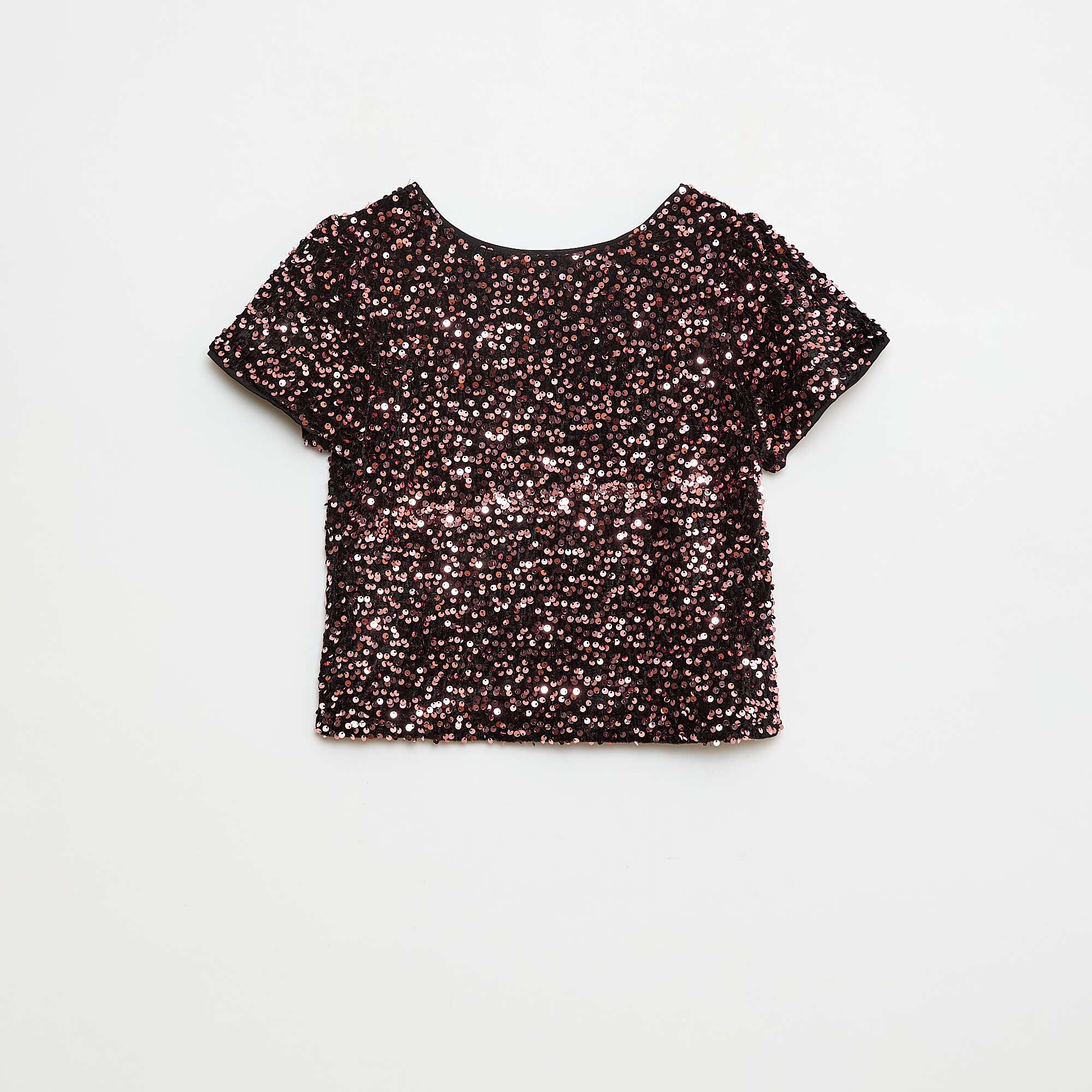 Sequin Velvet Blouse PINK - Image 2