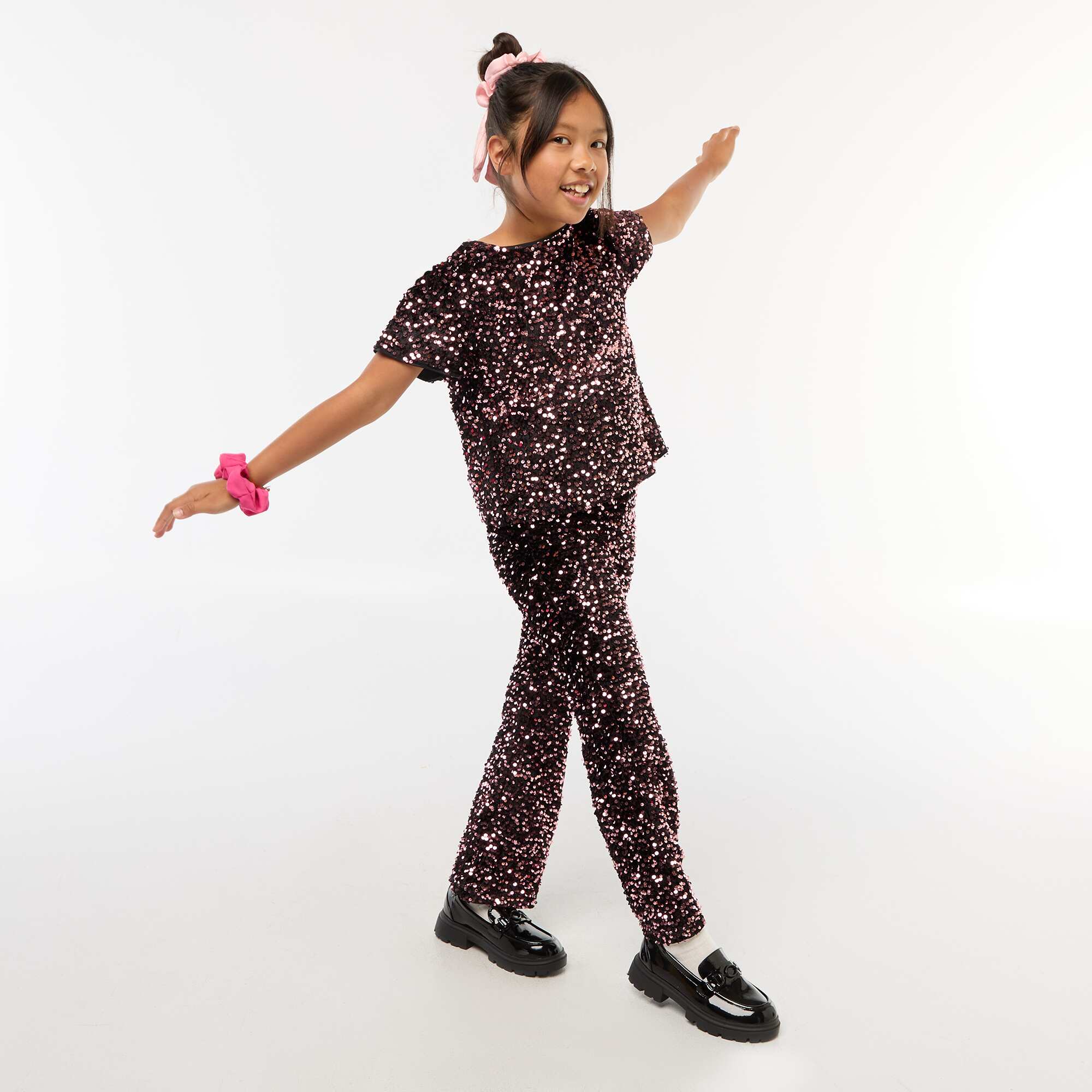Sequin Velvet Blouse PINK - Image 5