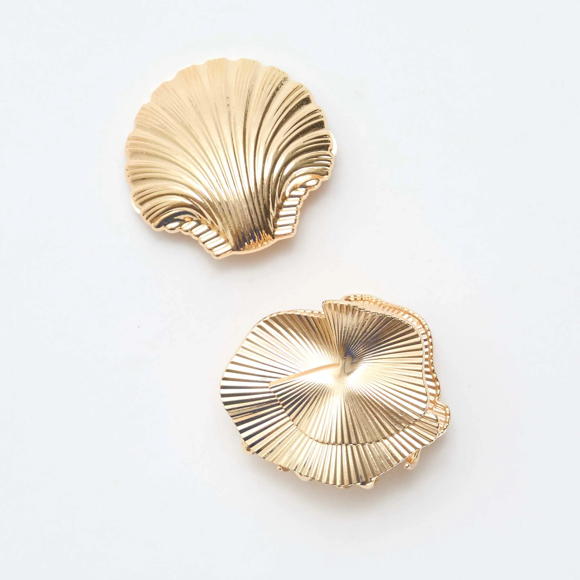 Set of 2 Gold-Tone Decorative Hair Clips YELLOW - Image 2
