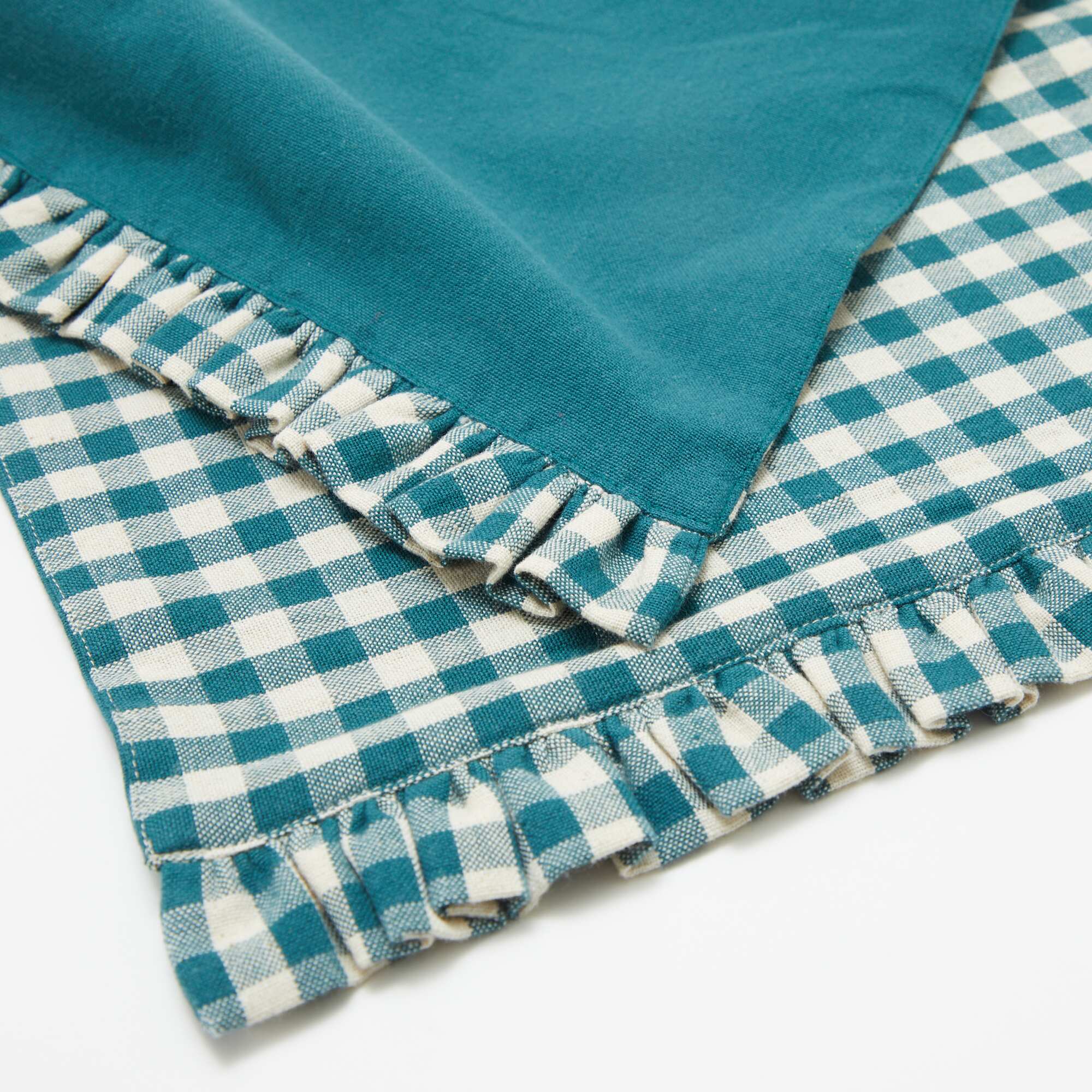 Set of 2 Placemats (32x45 cm) with Ruffled Edges BLUE - Image 2