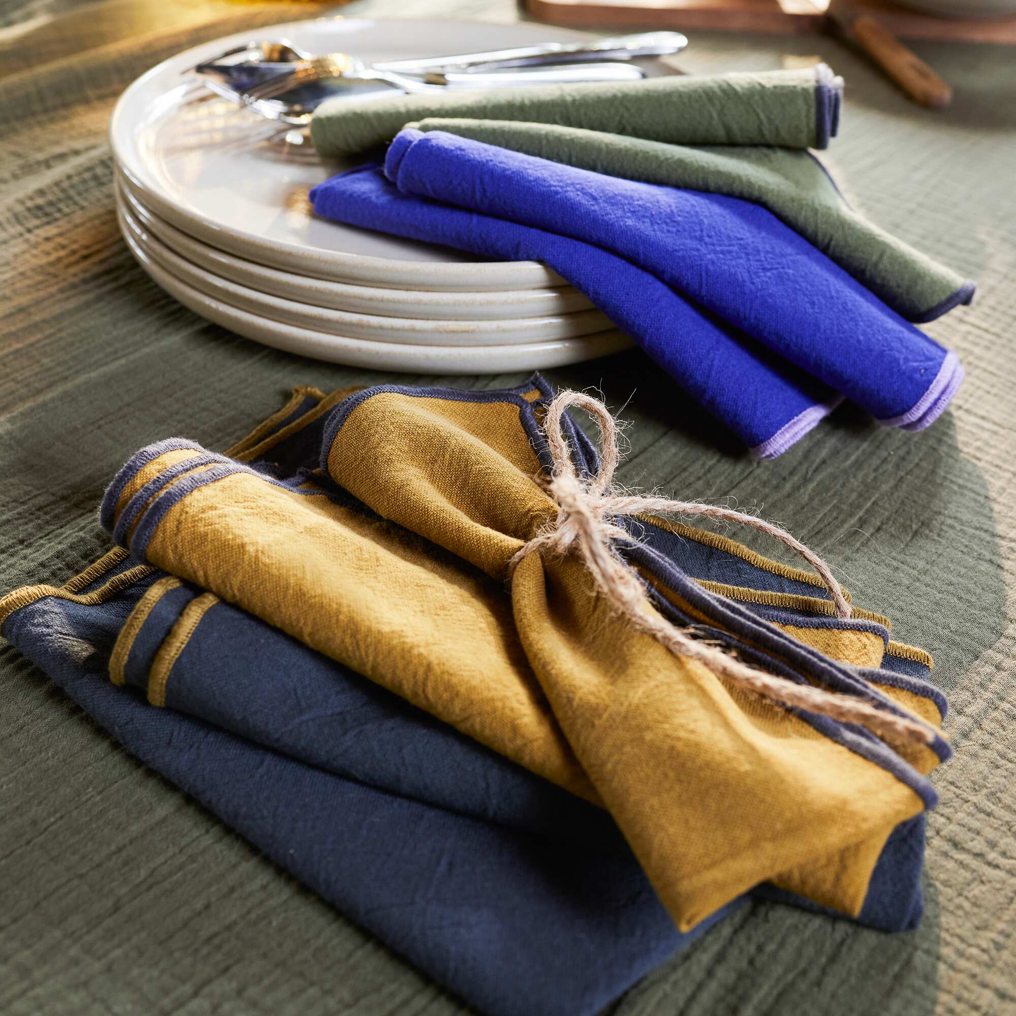 Set of 2 Plain 2-in-1 Placemats/Napkins (32x40 cm) - Kiabi Home BEIGE - Image 2