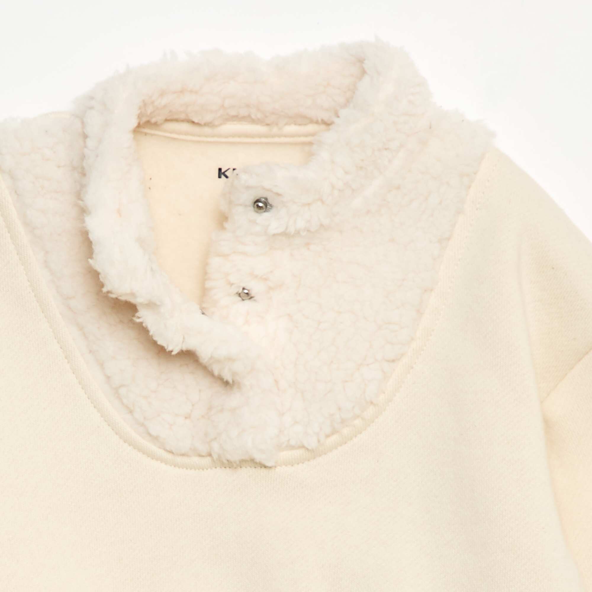 Sherpa-Effect High-Neck Sweatshirt WHITE - Image 2
