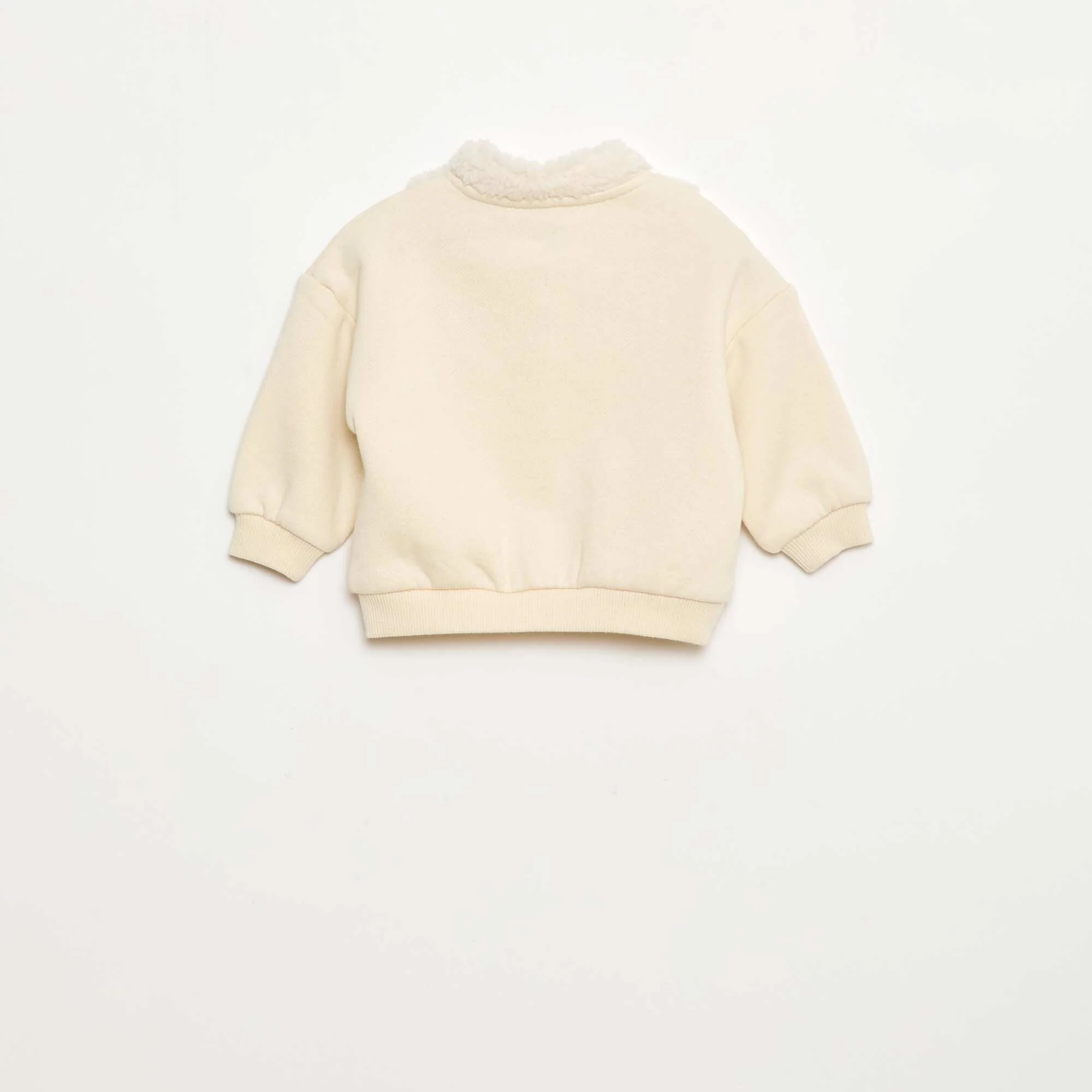 Sherpa-Effect High-Neck Sweatshirt WHITE - Image 3
