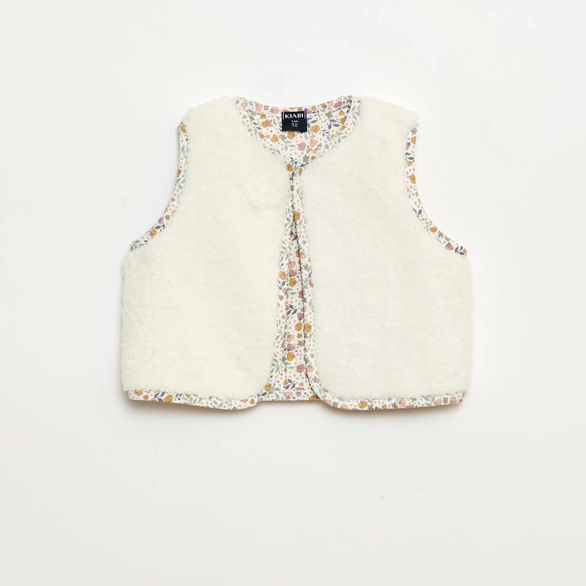 Sherpa Vest + T-shirt + Leggings Set - 3 pieces WHITE - Image 4