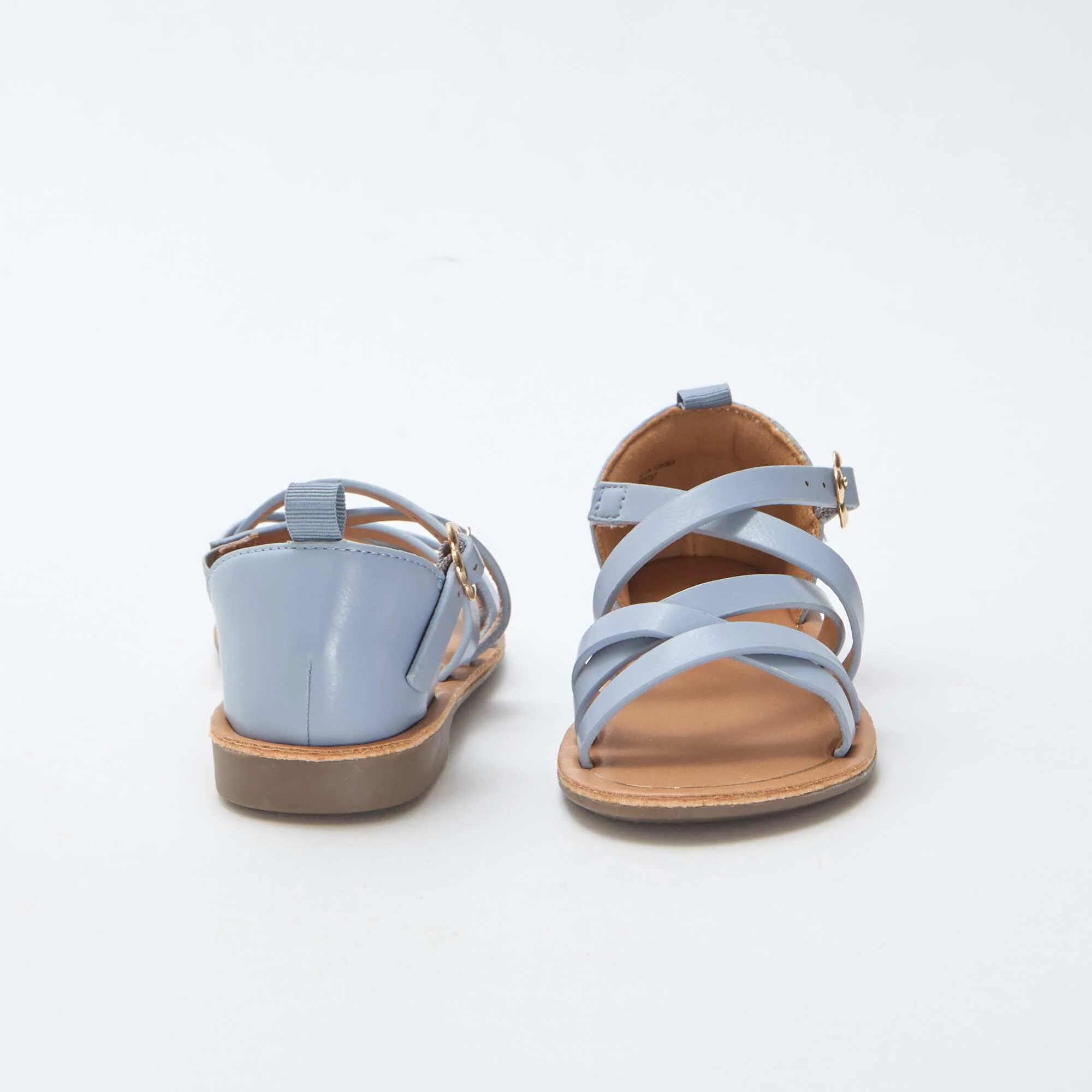 Shimmering Strap Sandals BLUE - Image 3