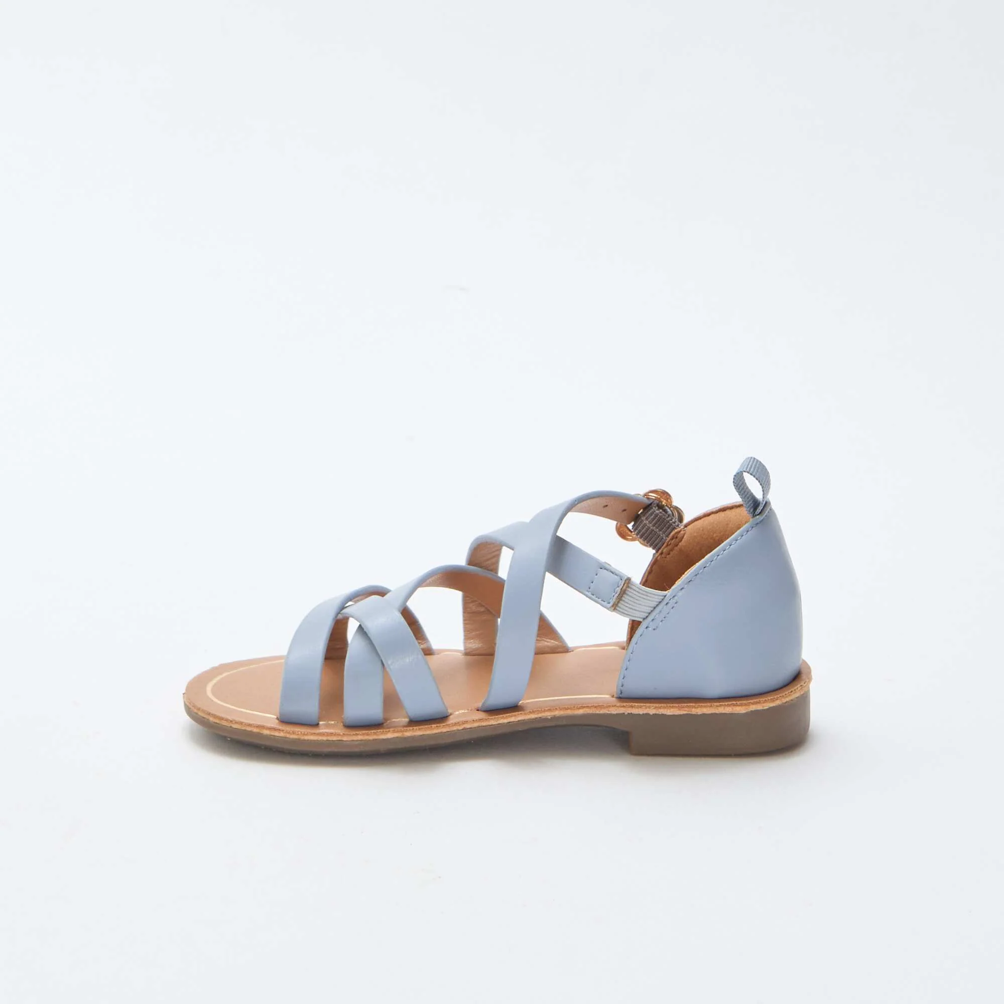 Shimmering Strap Sandals BLUE - Image 4
