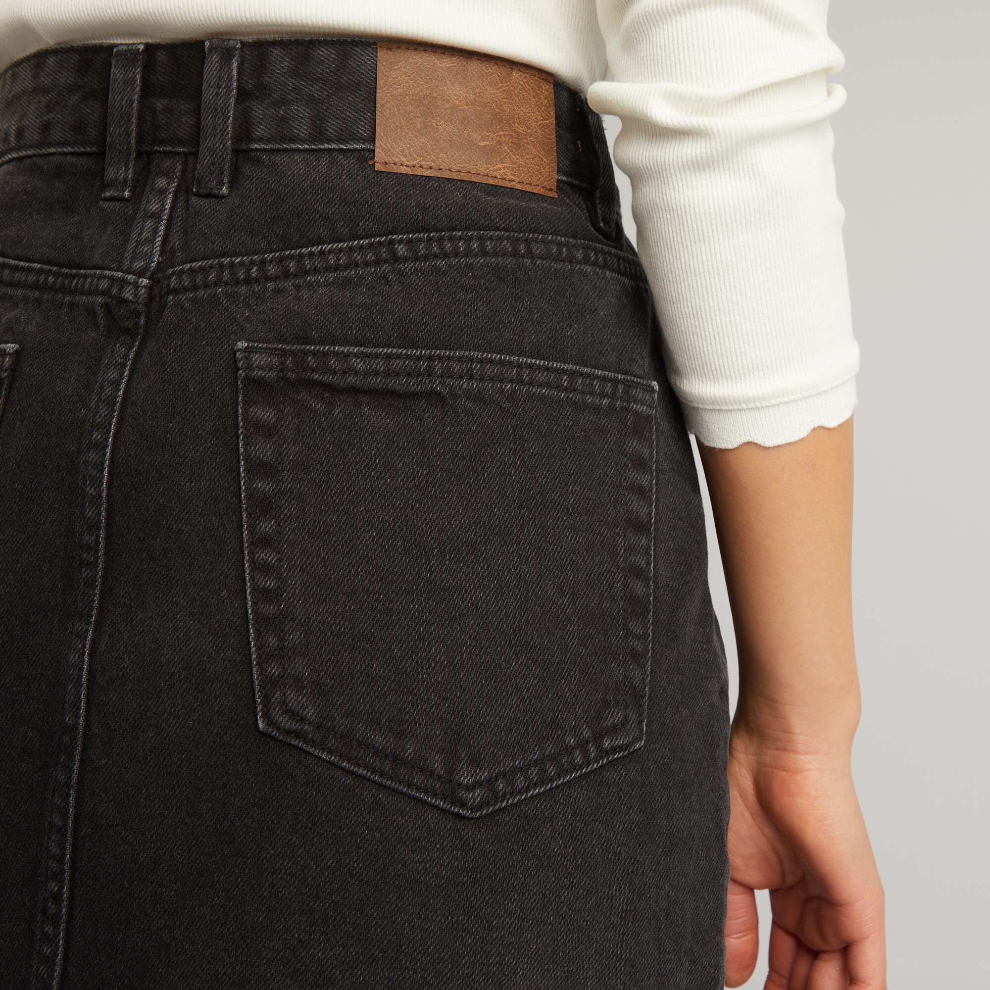 Short denim skirt BLACK - Image 6