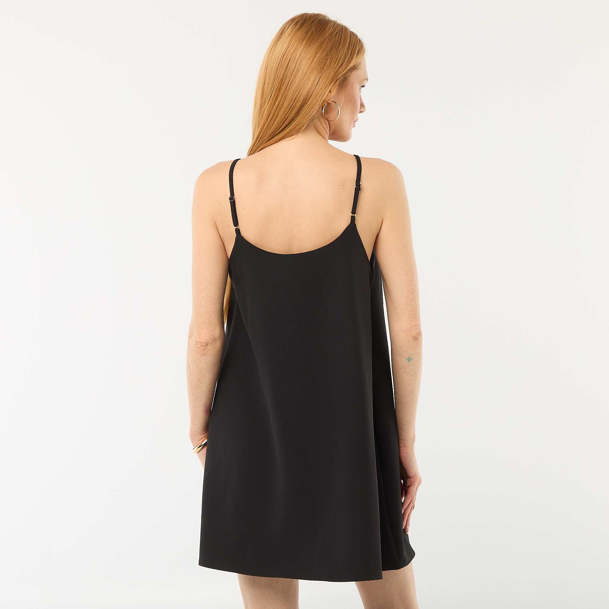 Short dress with thin adjustable straps and large decorative bow BLACK - Image 3