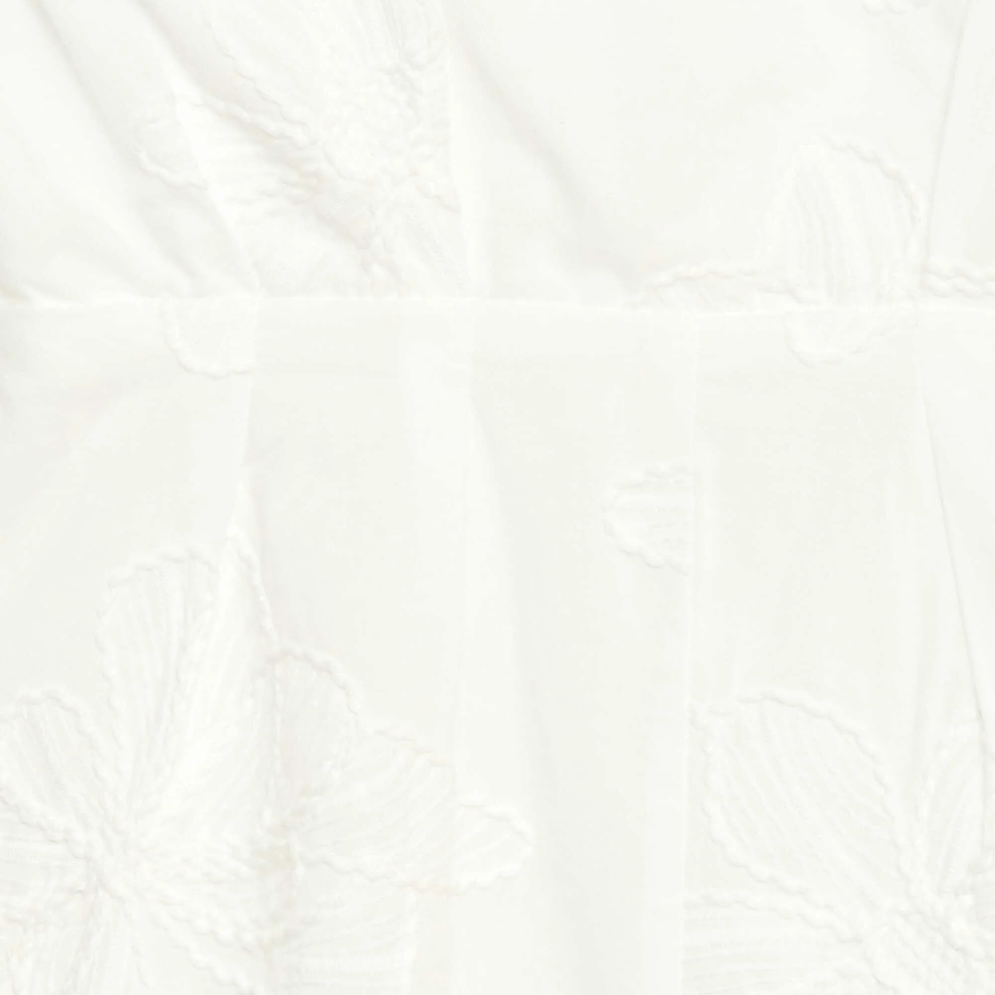 Short jumpsuit with large embroidered flowers WHITE - Image 4