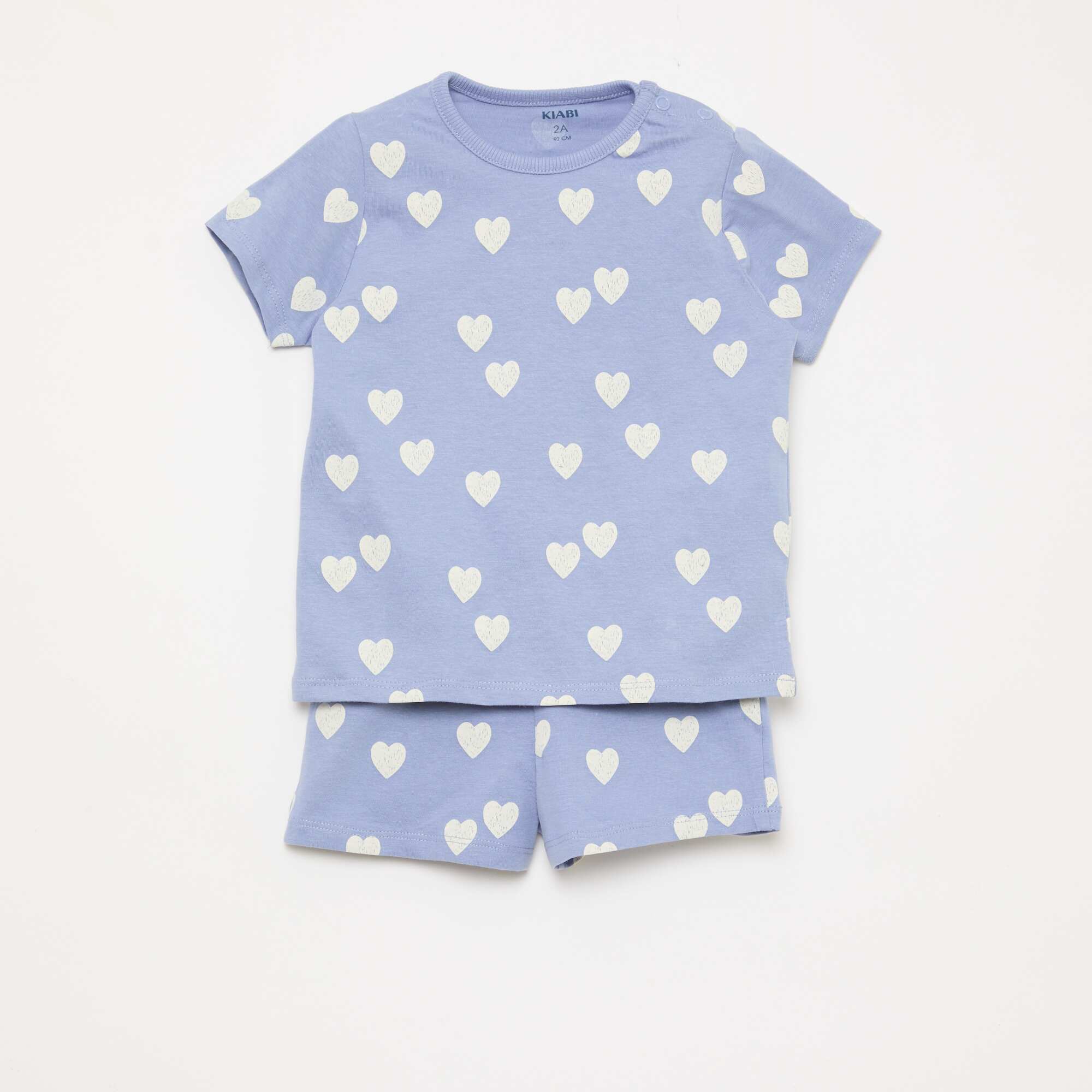 Short Pajama Set T-Shirt + Shorts - 2 Piece BLUE