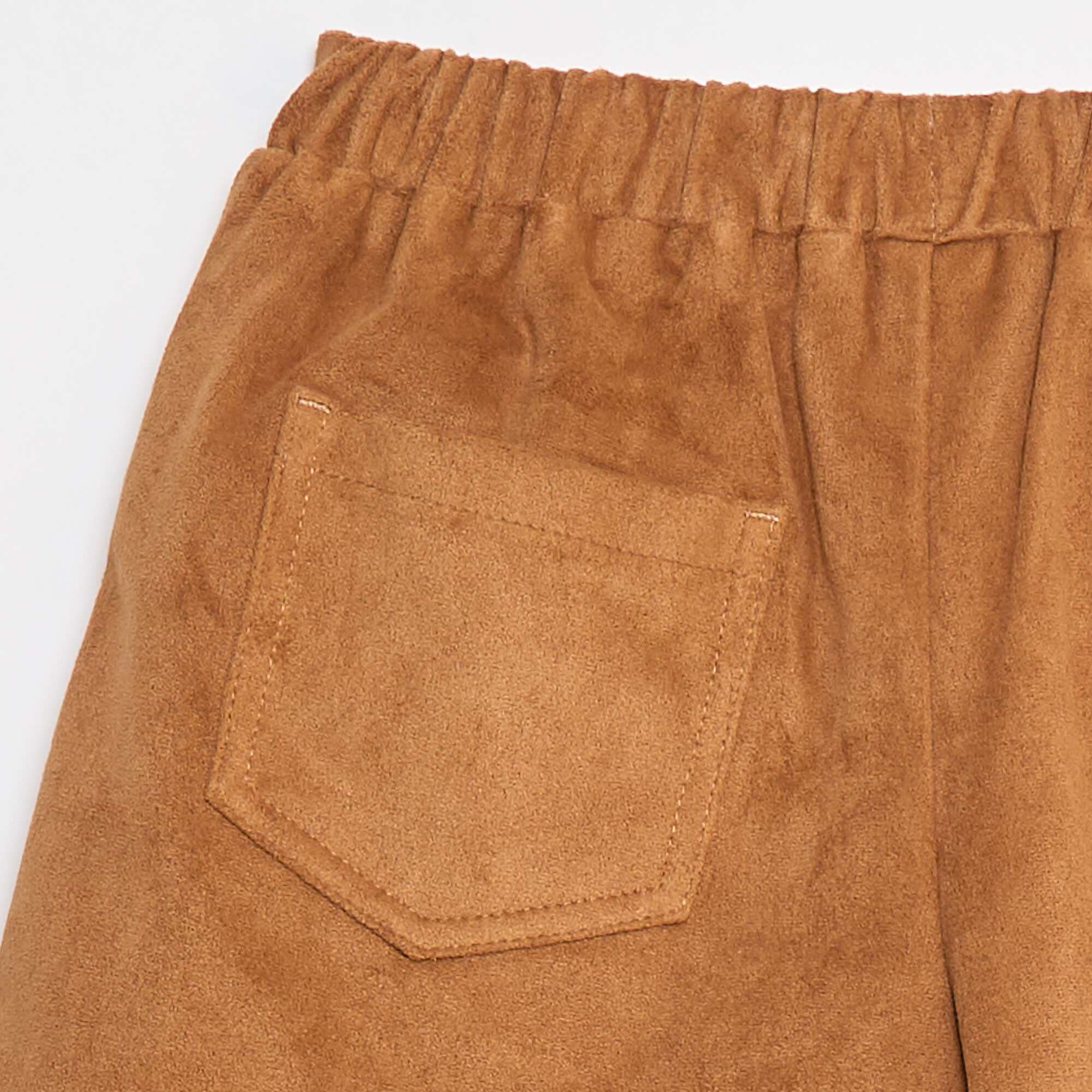 Short plain suedette skort BEIGE - Image 6