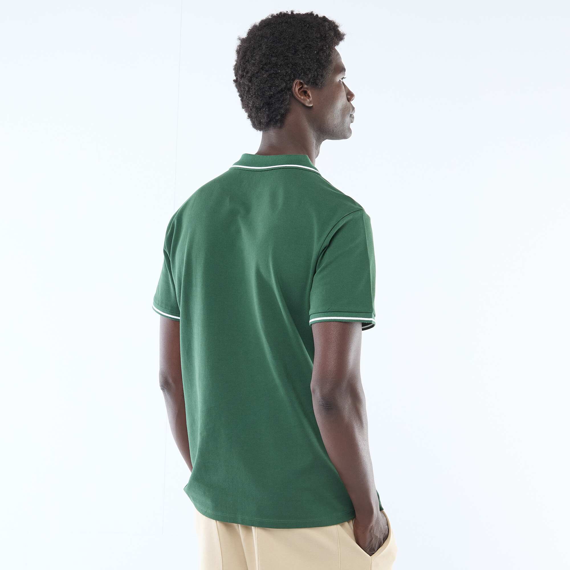 Short-Sleeve Cotton Piqué Polo Shirt GREEN - Image 4