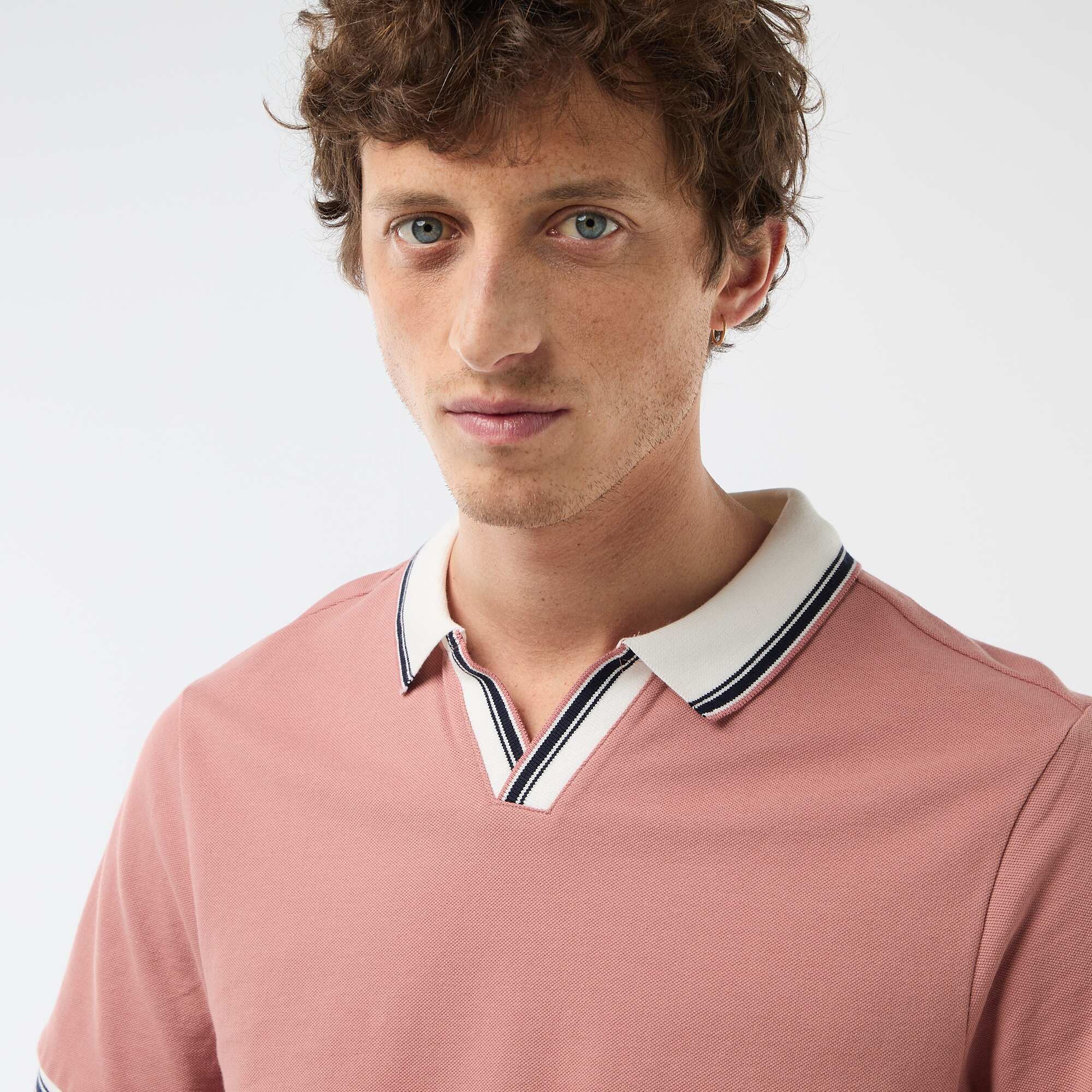 Short-Sleeve Cotton Piqué Polo Shirt PINK - Image 4