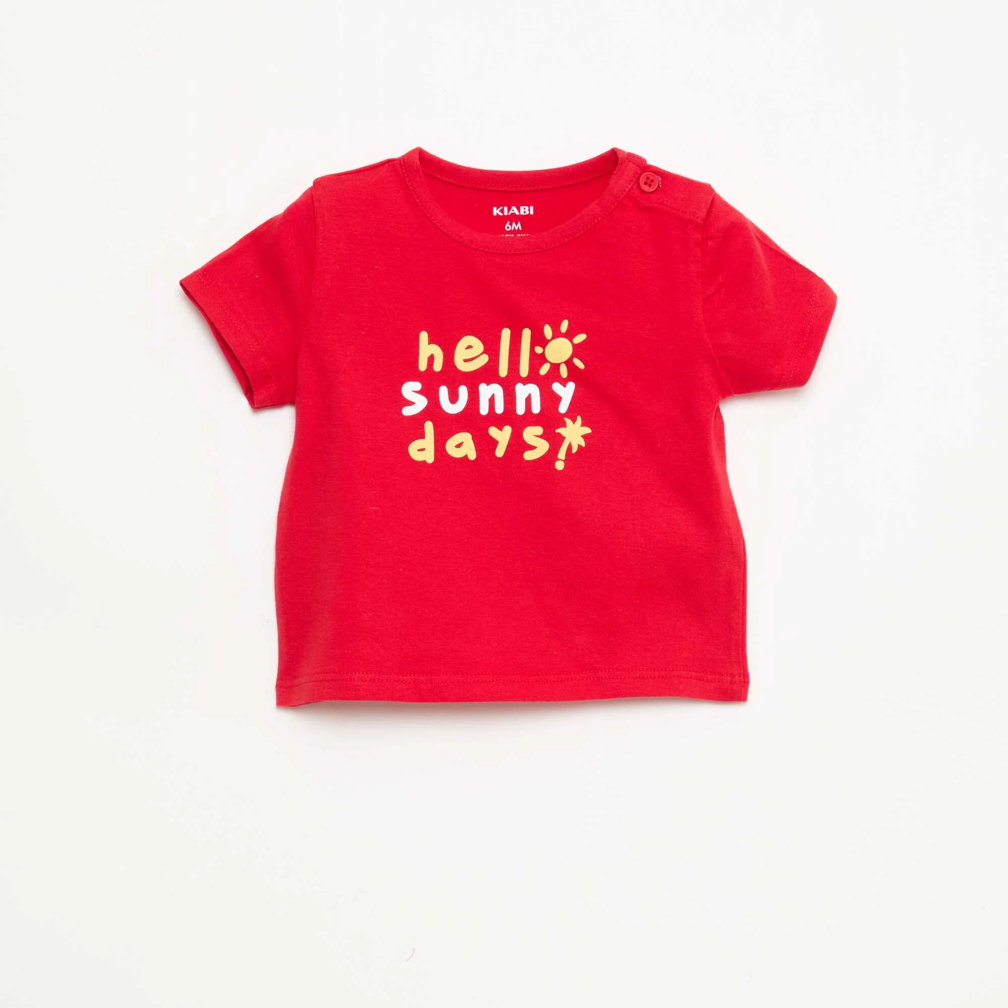 Short-Sleeved Cotton Jersey T-Shirt RED