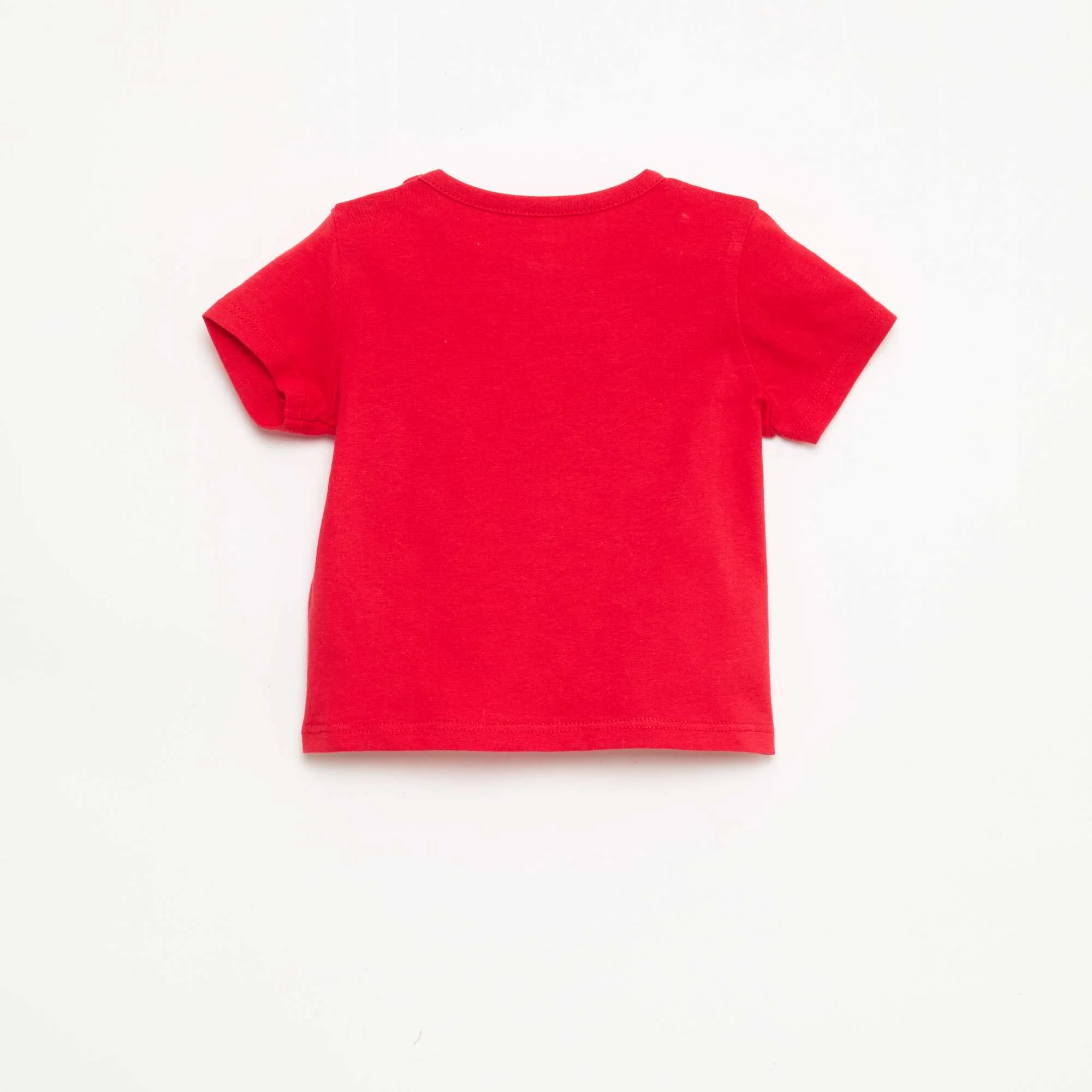 Short-Sleeved Cotton Jersey T-Shirt RED - Image 3
