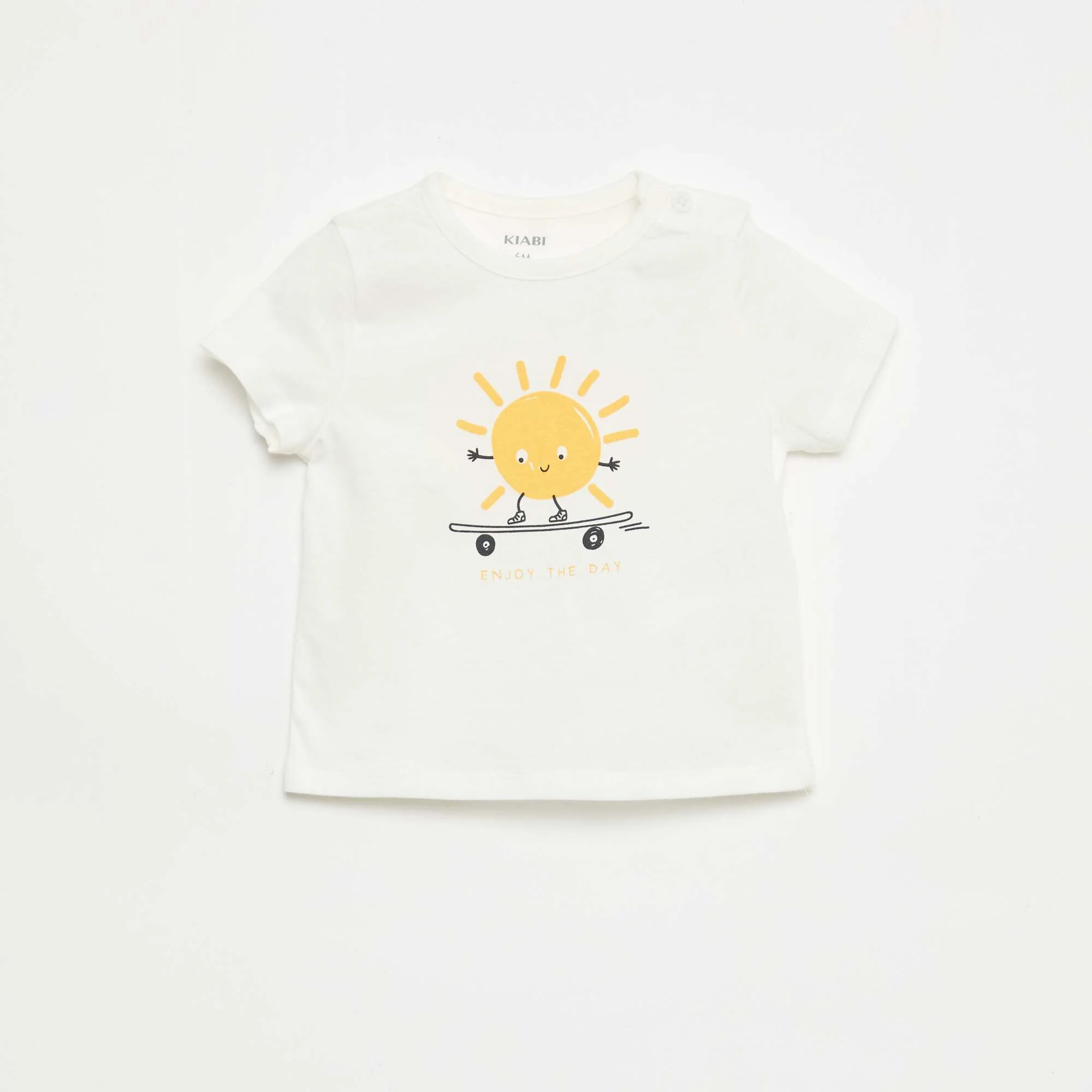 Short-Sleeved Cotton Jersey T-Shirt WHITE