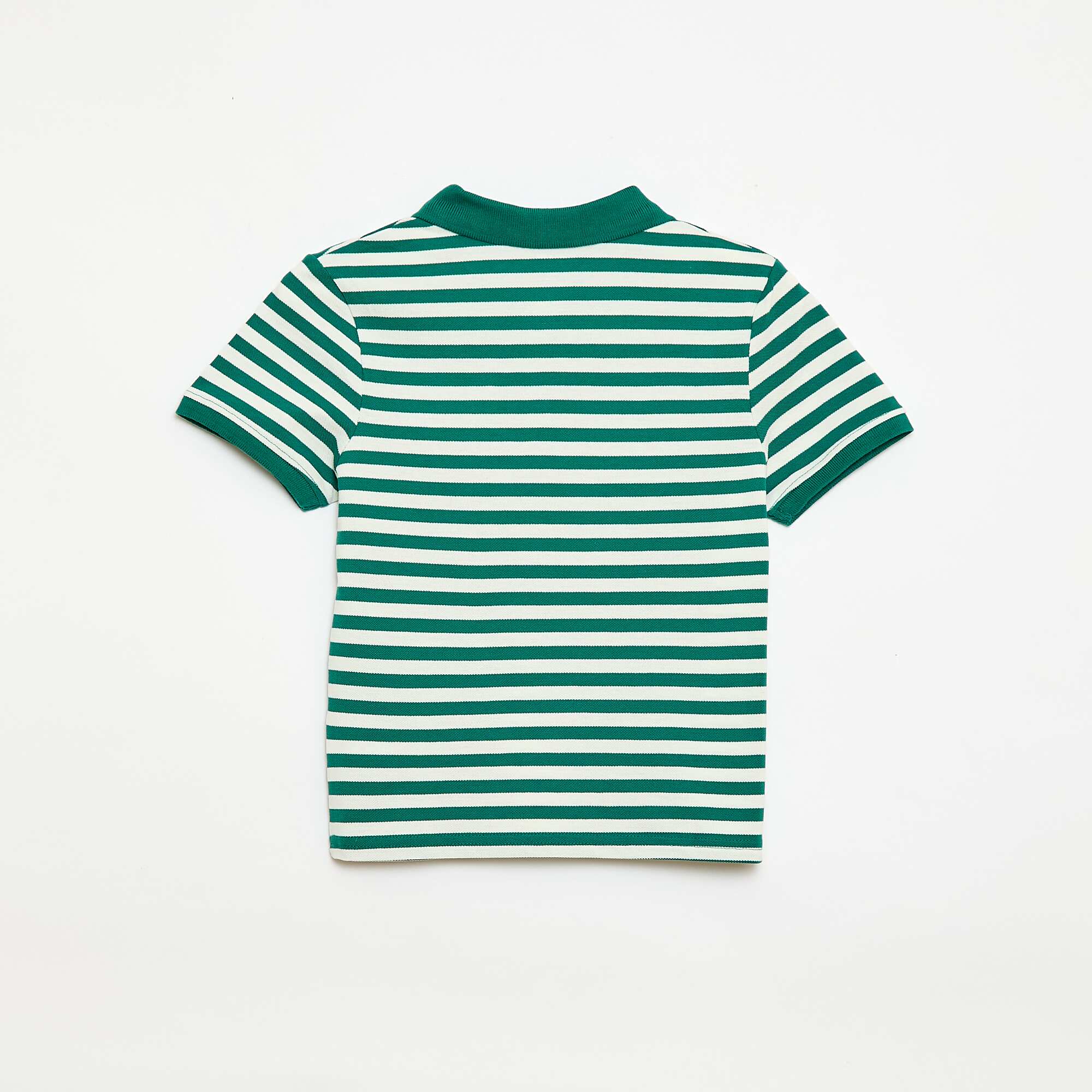 Short-Sleeved Cotton Piqué Polo Shirt GREEN - Image 2
