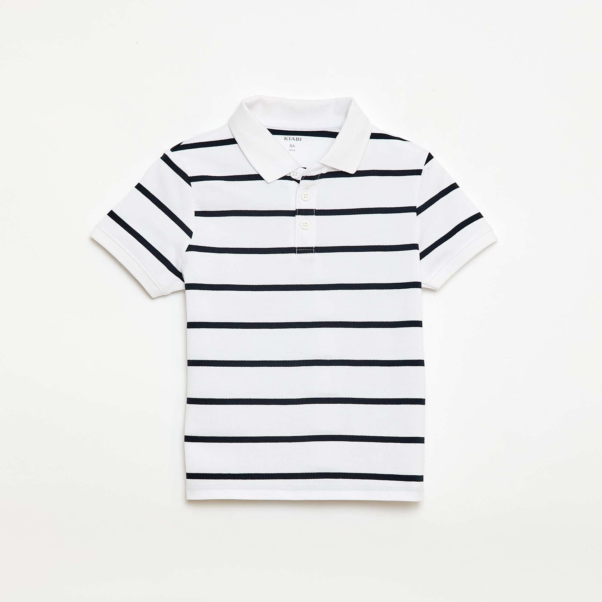 Short-Sleeved Cotton Piqué Polo Shirt WHITE