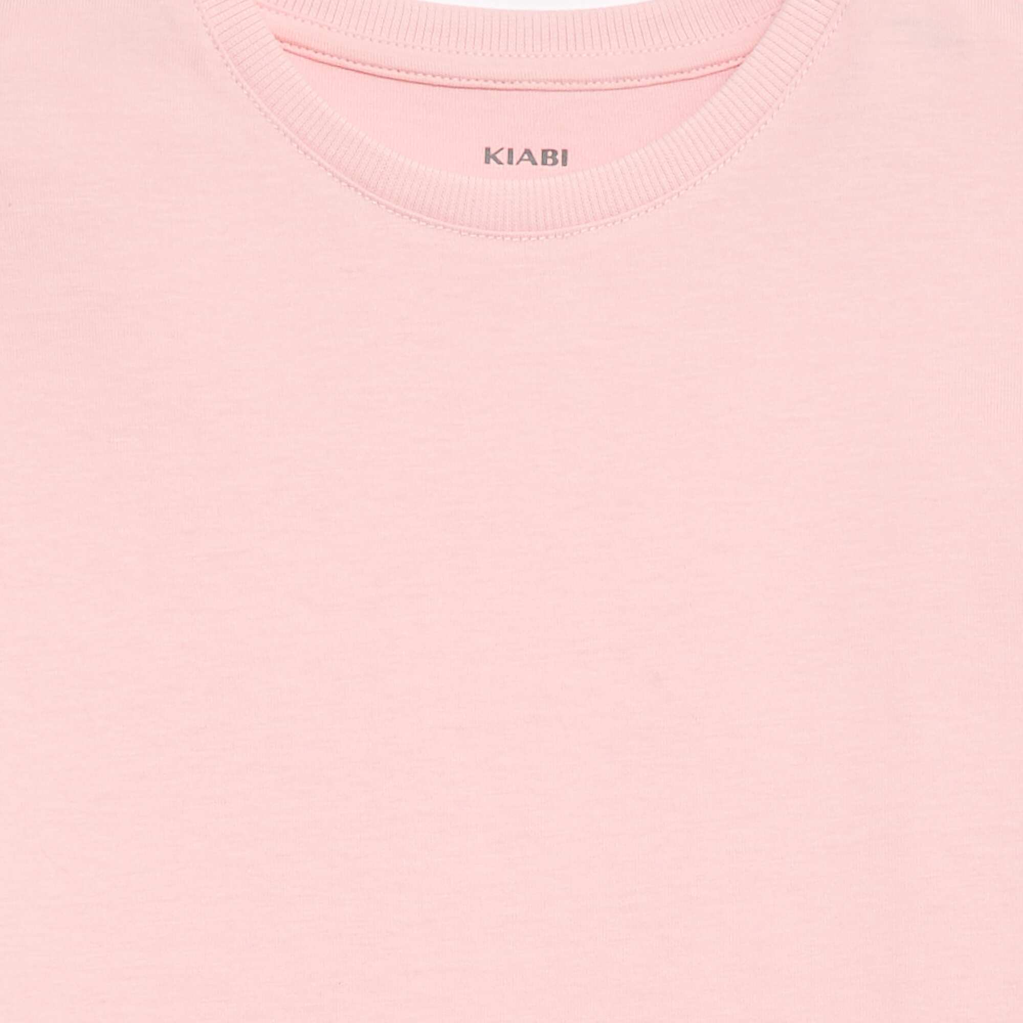 Short-sleeved jersey knit T-shirt PINK - Image 3
