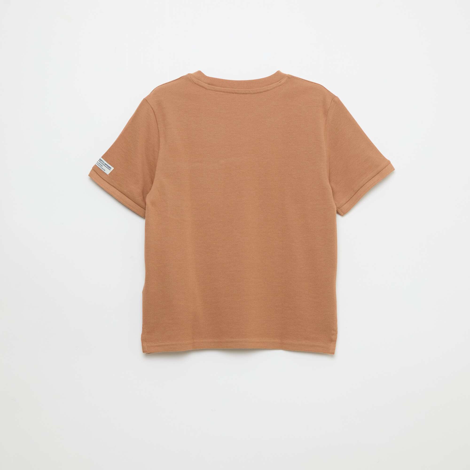 Short-sleeved Piqué Cotton T-shirt WHITE - Image 4