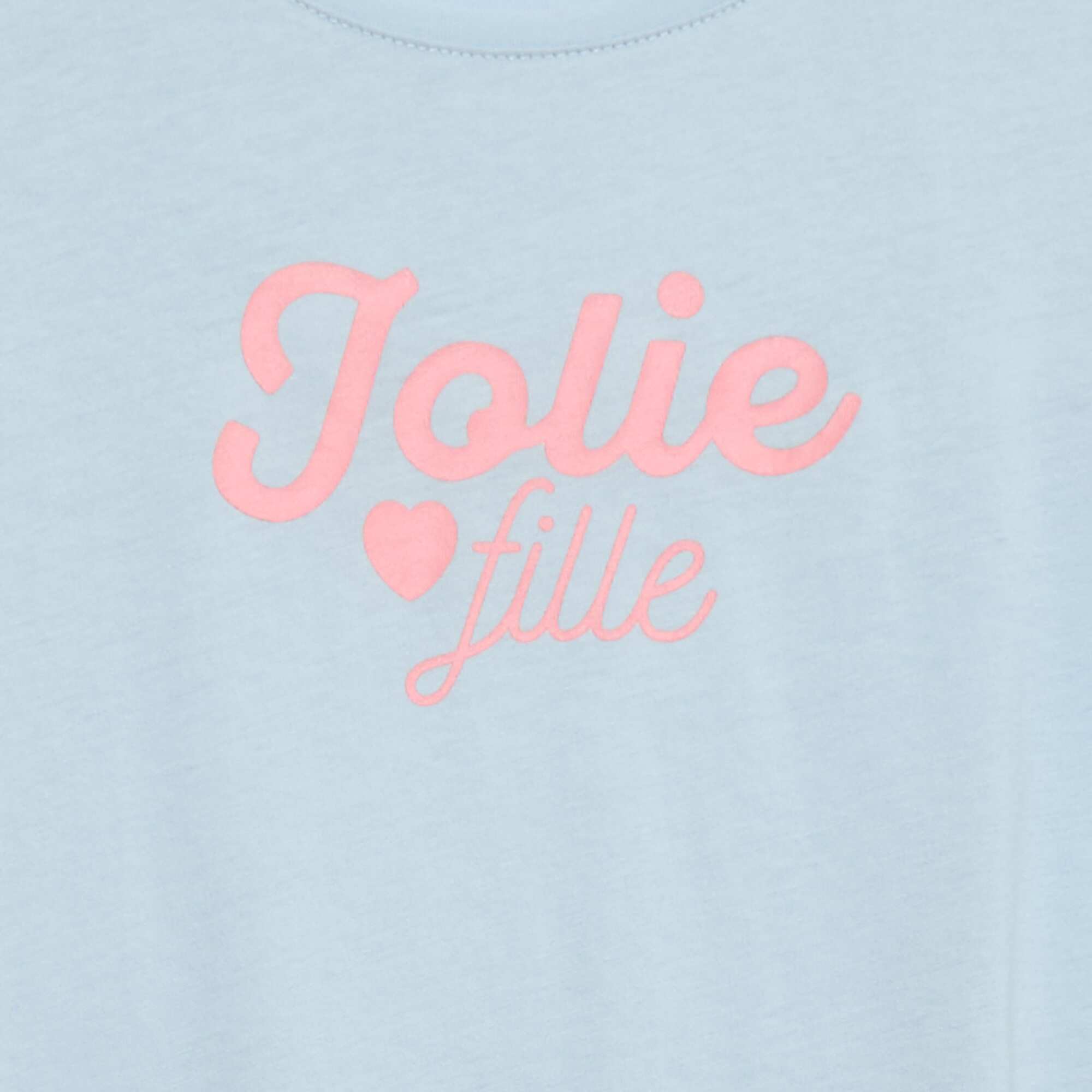 Short-Sleeved Printed Message T-Shirt BLUE - Image 2