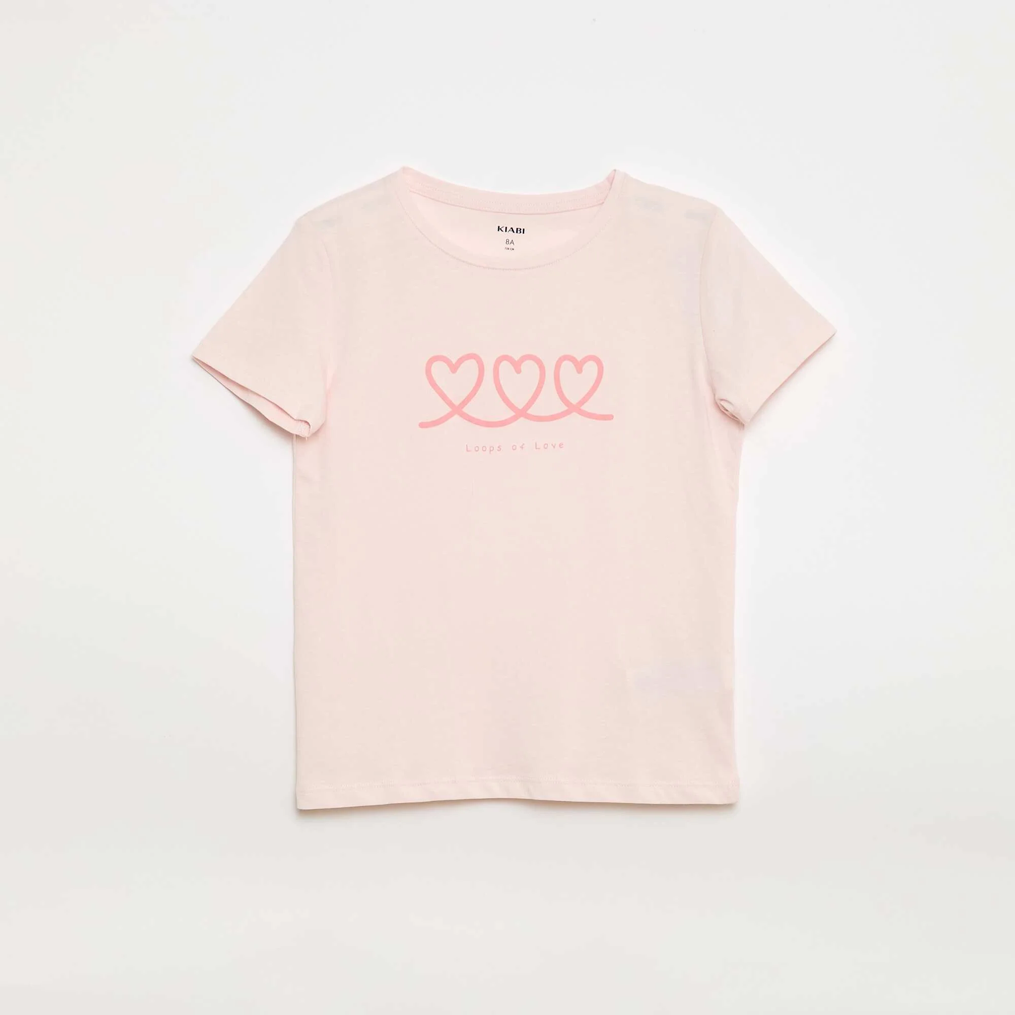 Short-Sleeved Printed Message T-Shirt PINK