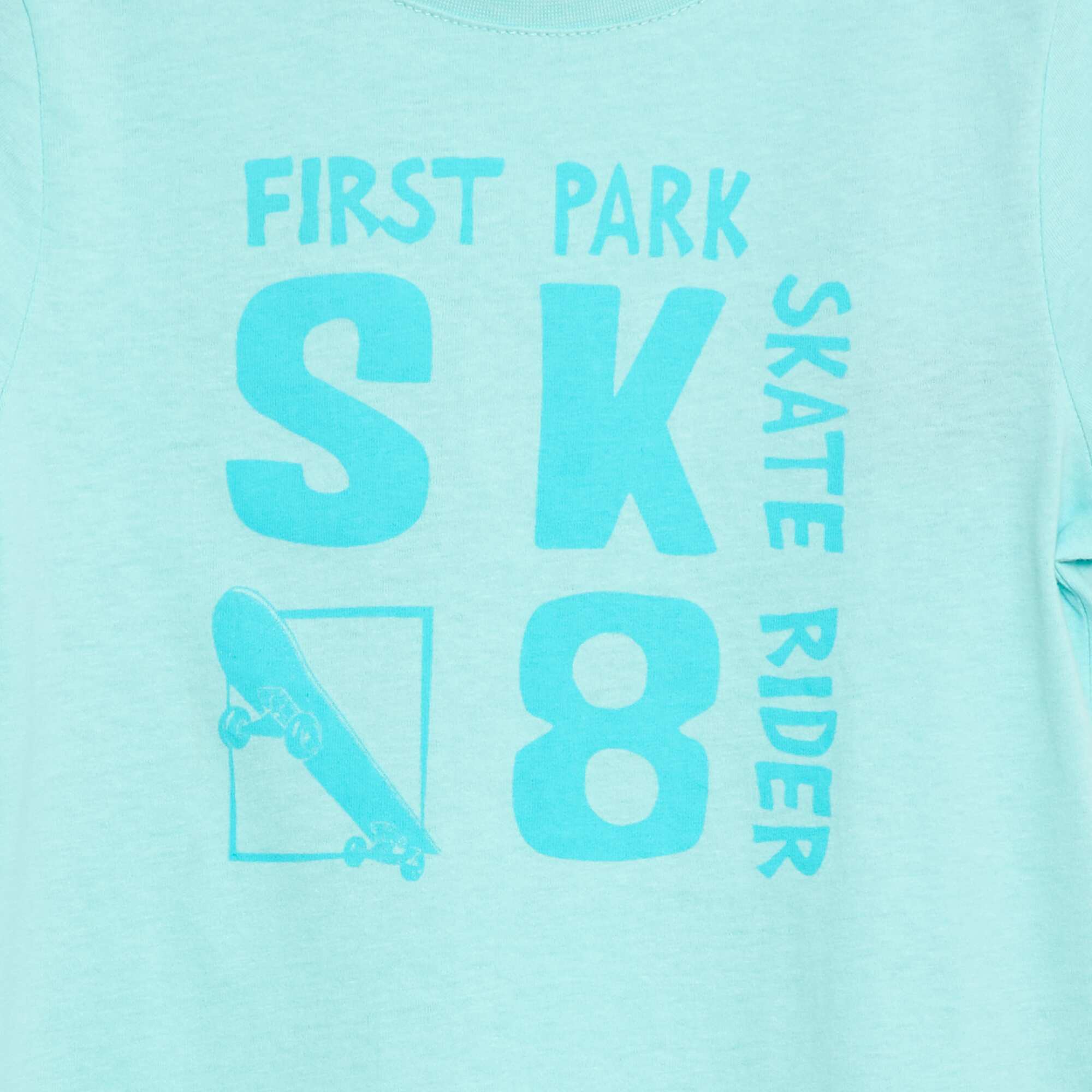 Short-sleeved printed T-shirt BLUE - Image 2