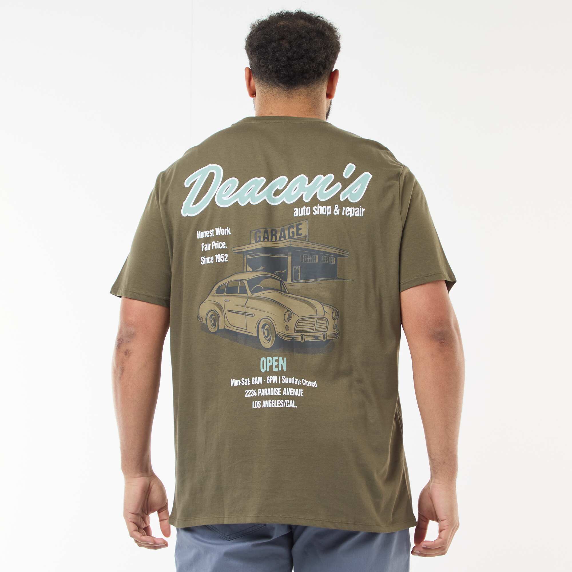 Short-Sleeved Printed T-Shirt KHAKI - Image 3