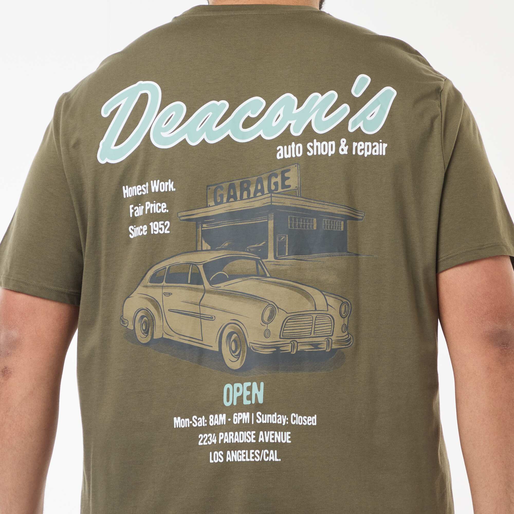Short-Sleeved Printed T-Shirt KHAKI - Image 4