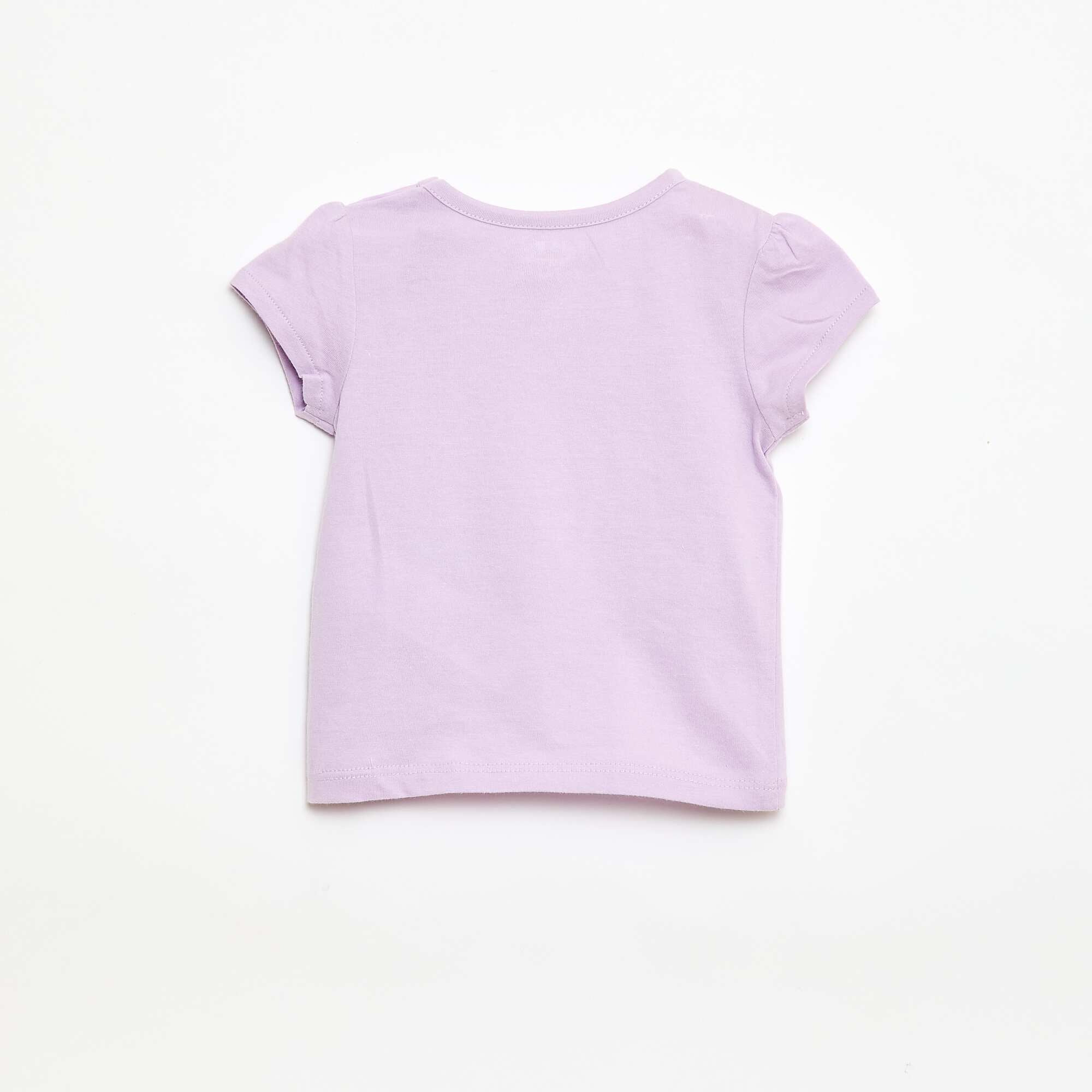 Short-sleeved printed T-shirt PURPLE - Image 3