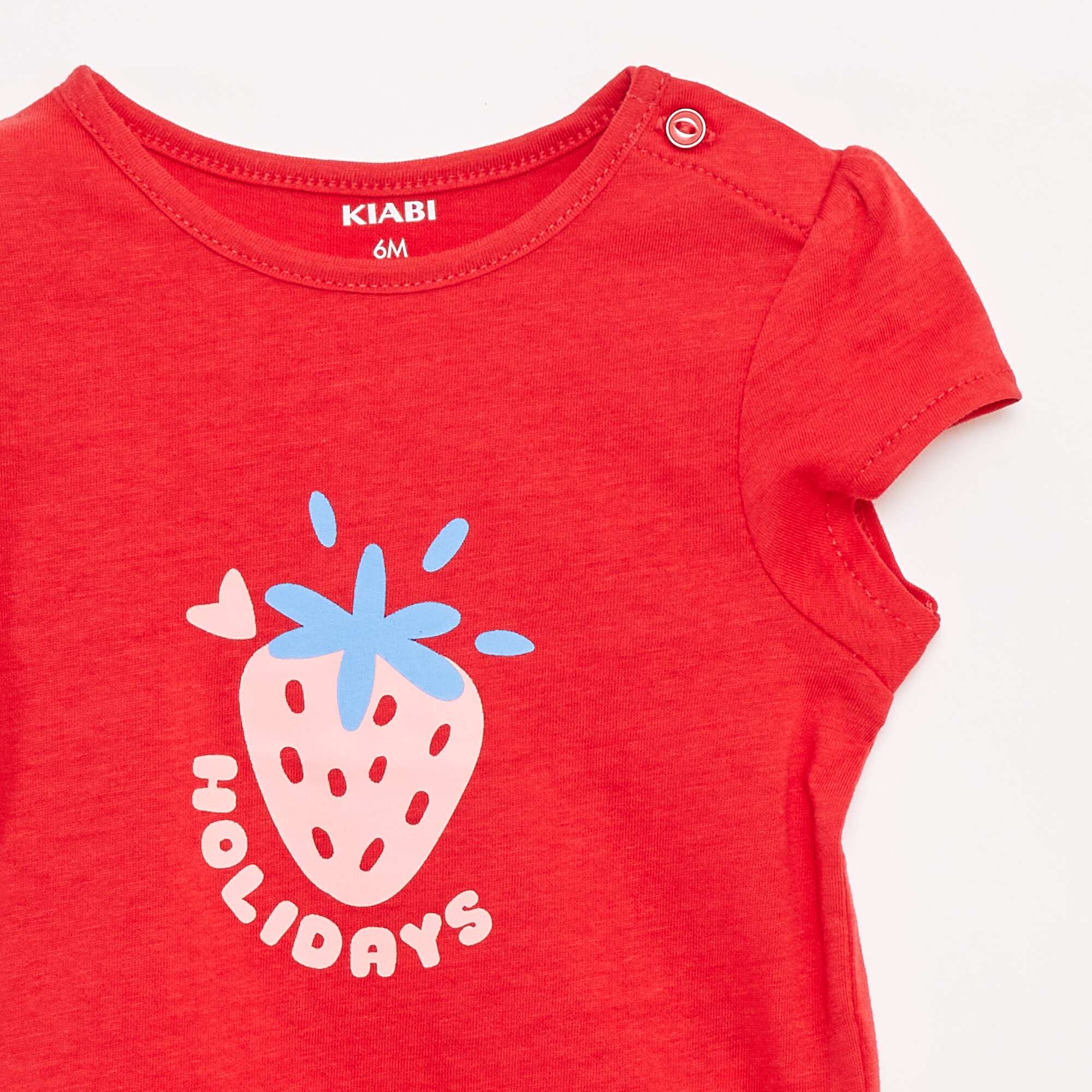 Short-sleeved printed T-shirt RED - Image 2