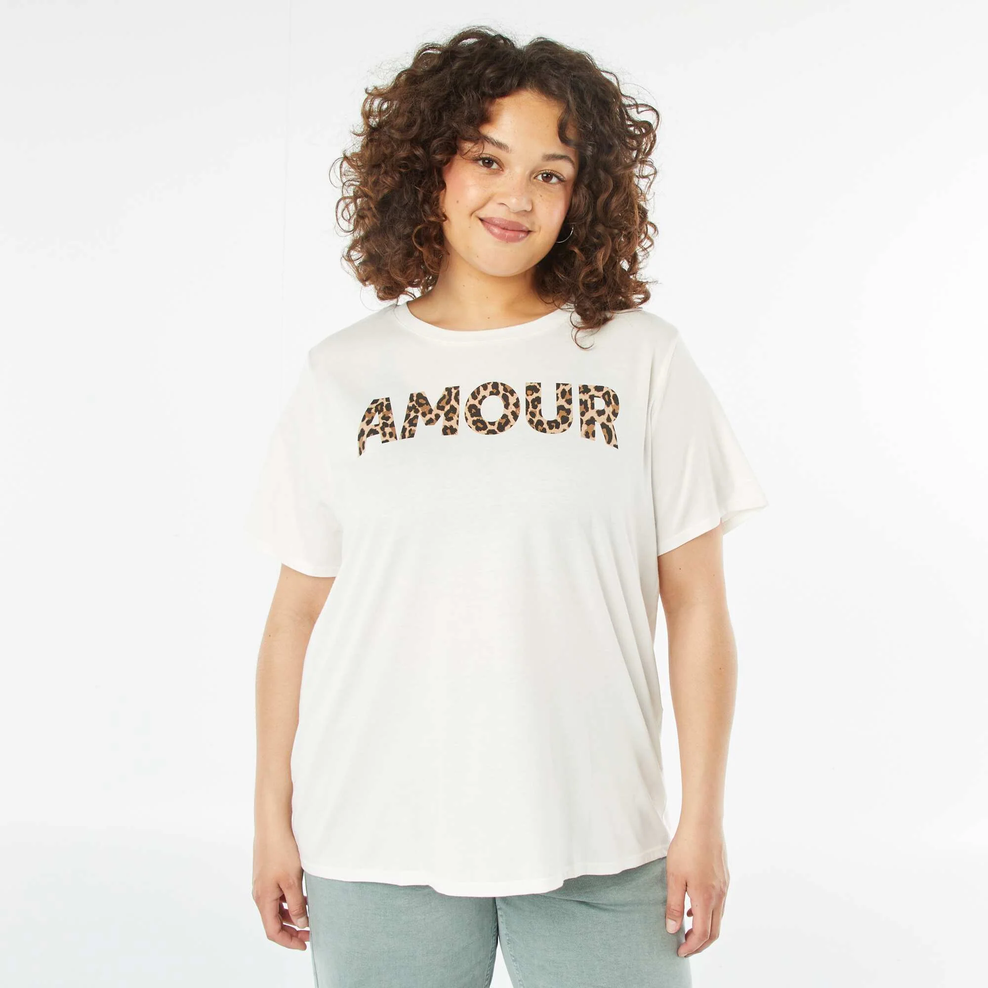 Short-sleeved printed T-shirt WHITE