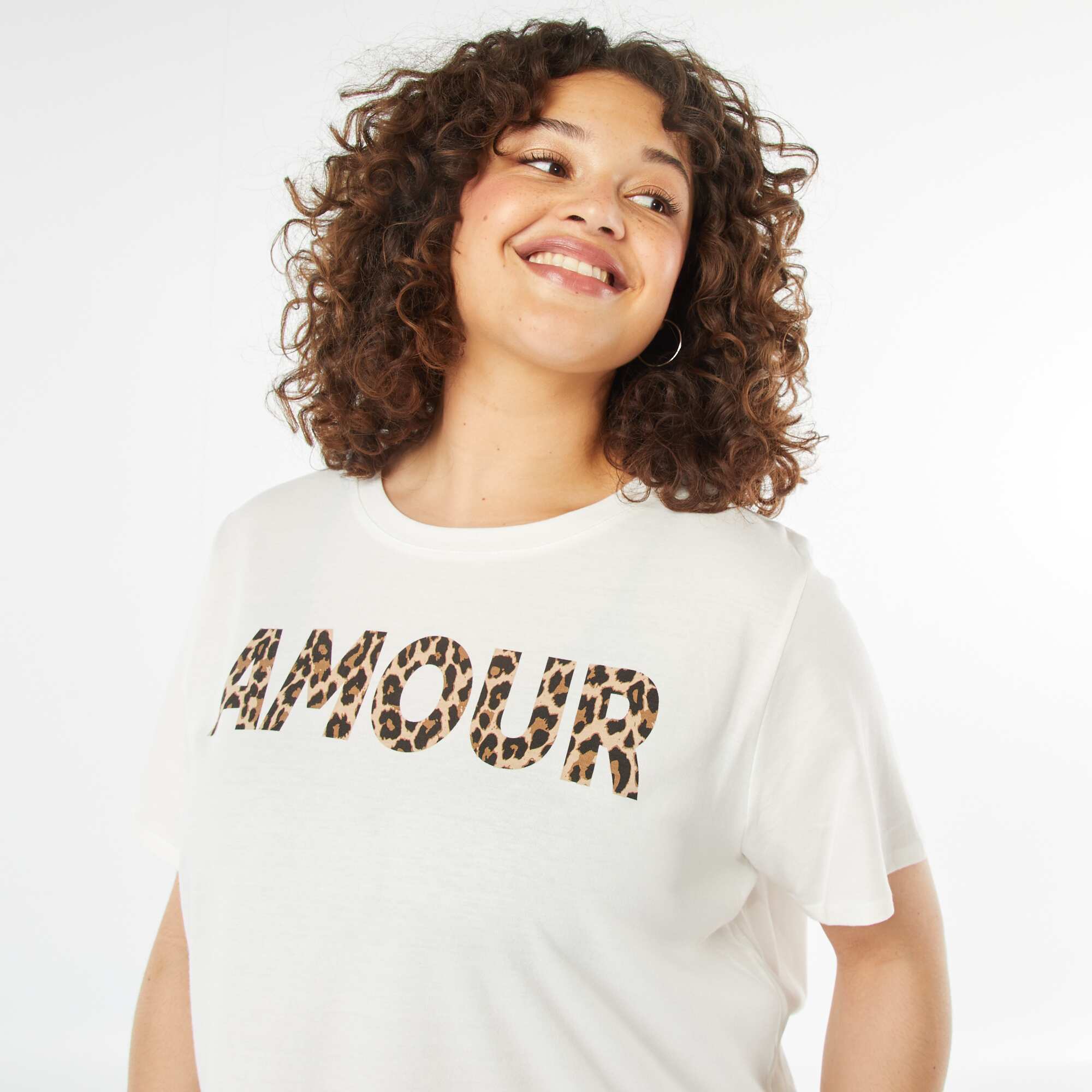 Short-sleeved printed T-shirt WHITE - Image 3