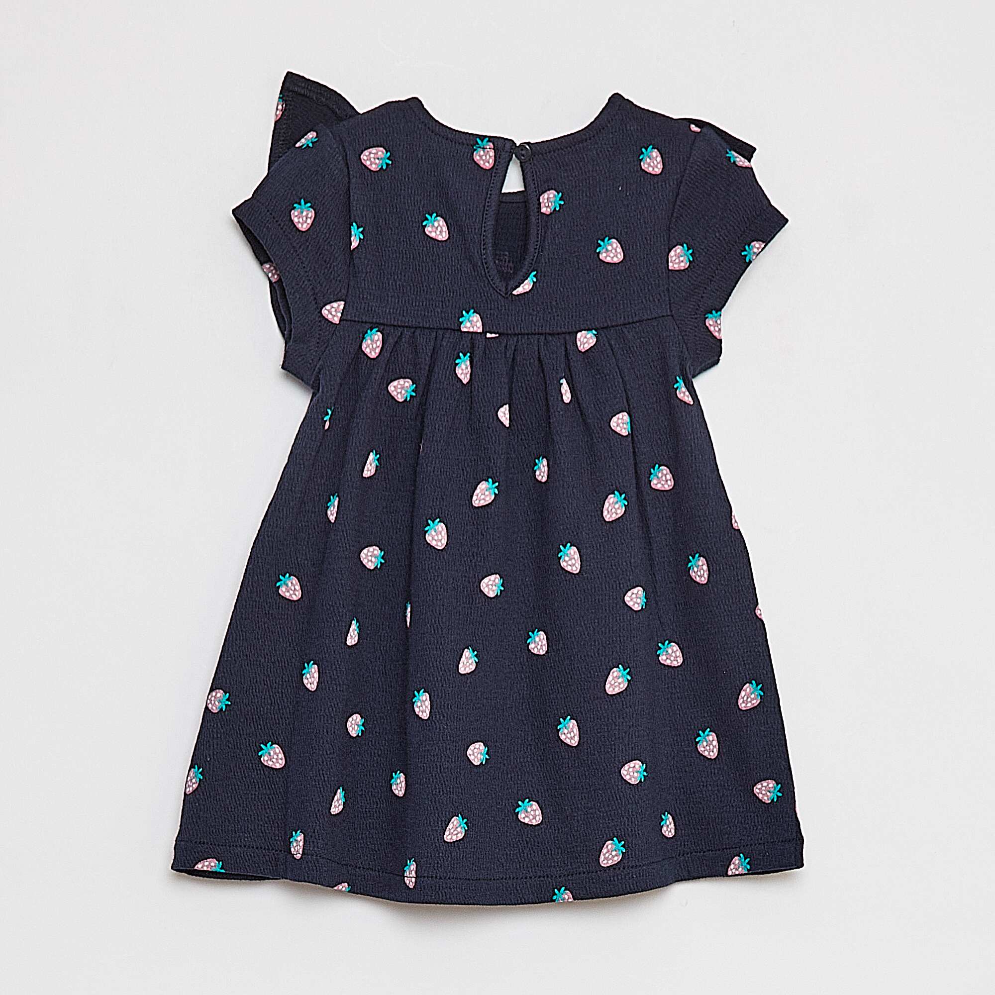 Short-sleeved ruffled dress BLUE - Image 2