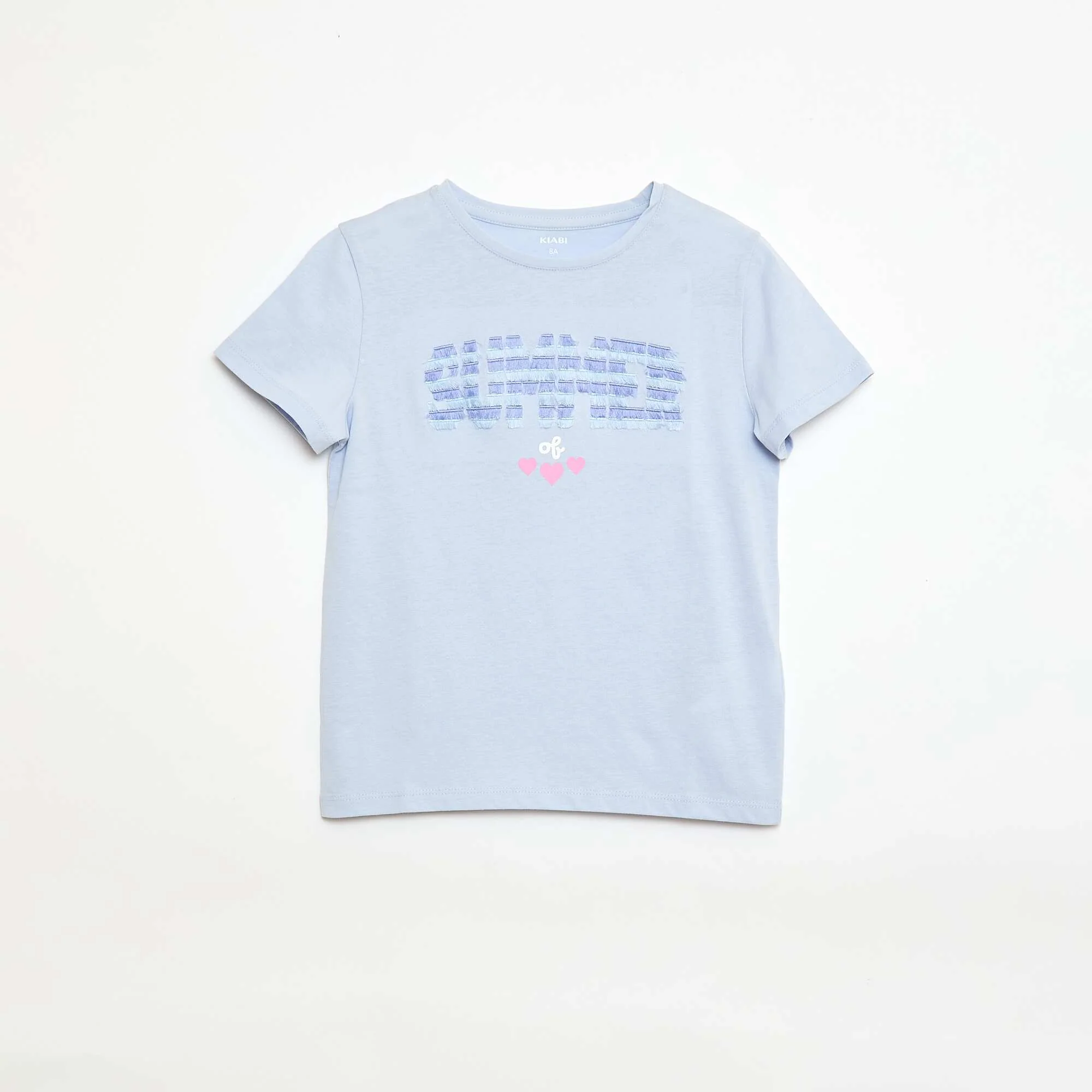 Short-sleeved T-shirt with sequin design BLUE
