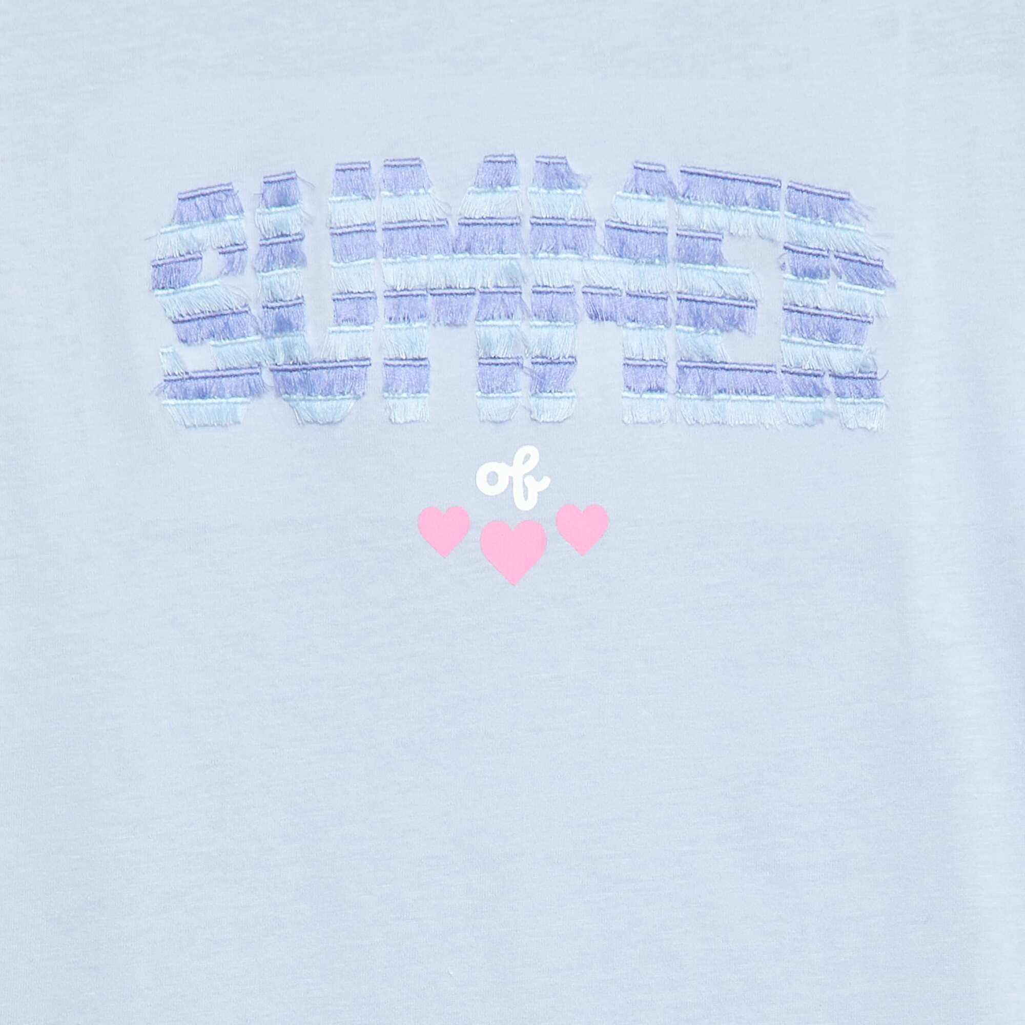 Short-sleeved T-shirt with sequin design BLUE - Image 2