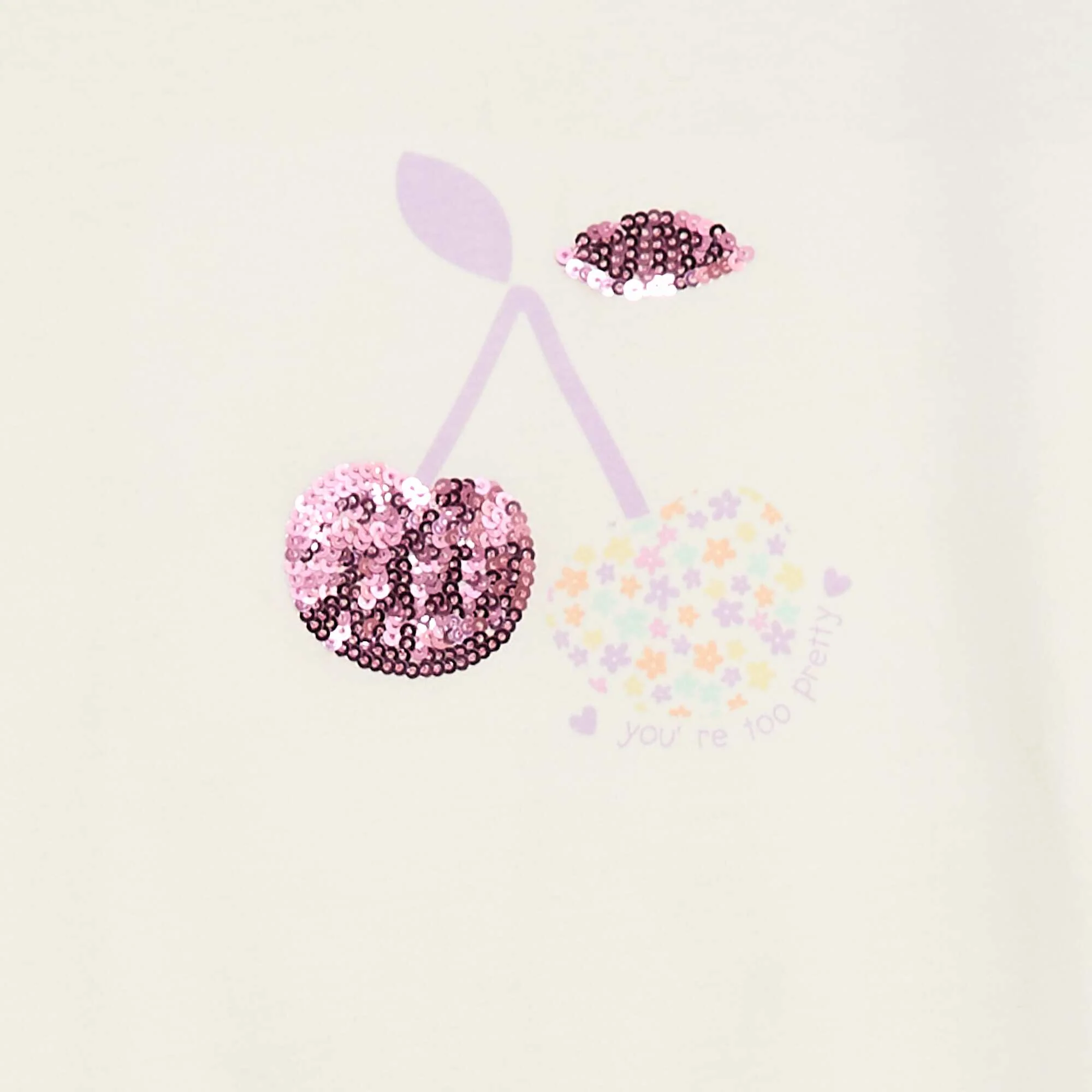Short-Sleeved T-shirt with Sequin Design WHITE - Image 2