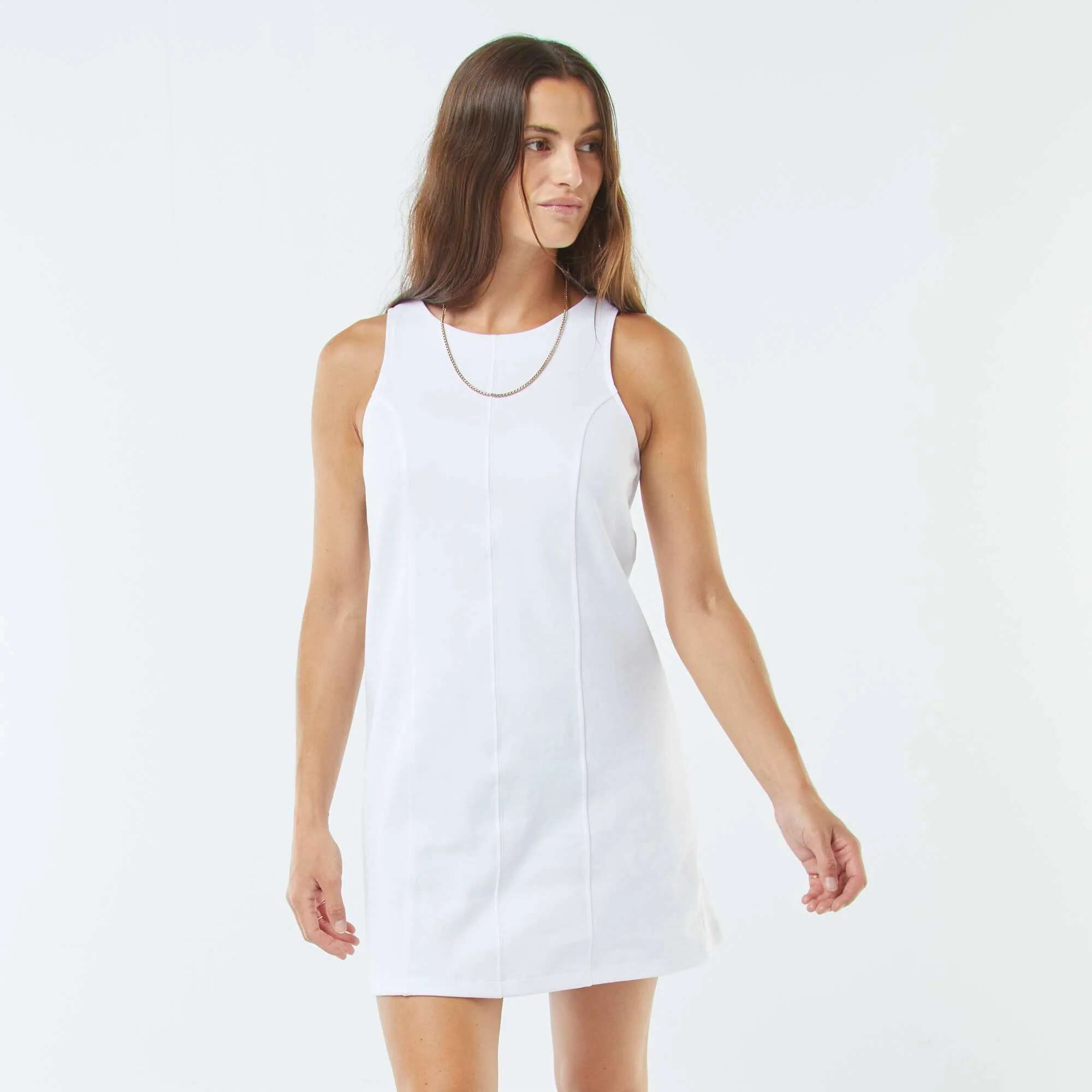 Short straight dress WHITE