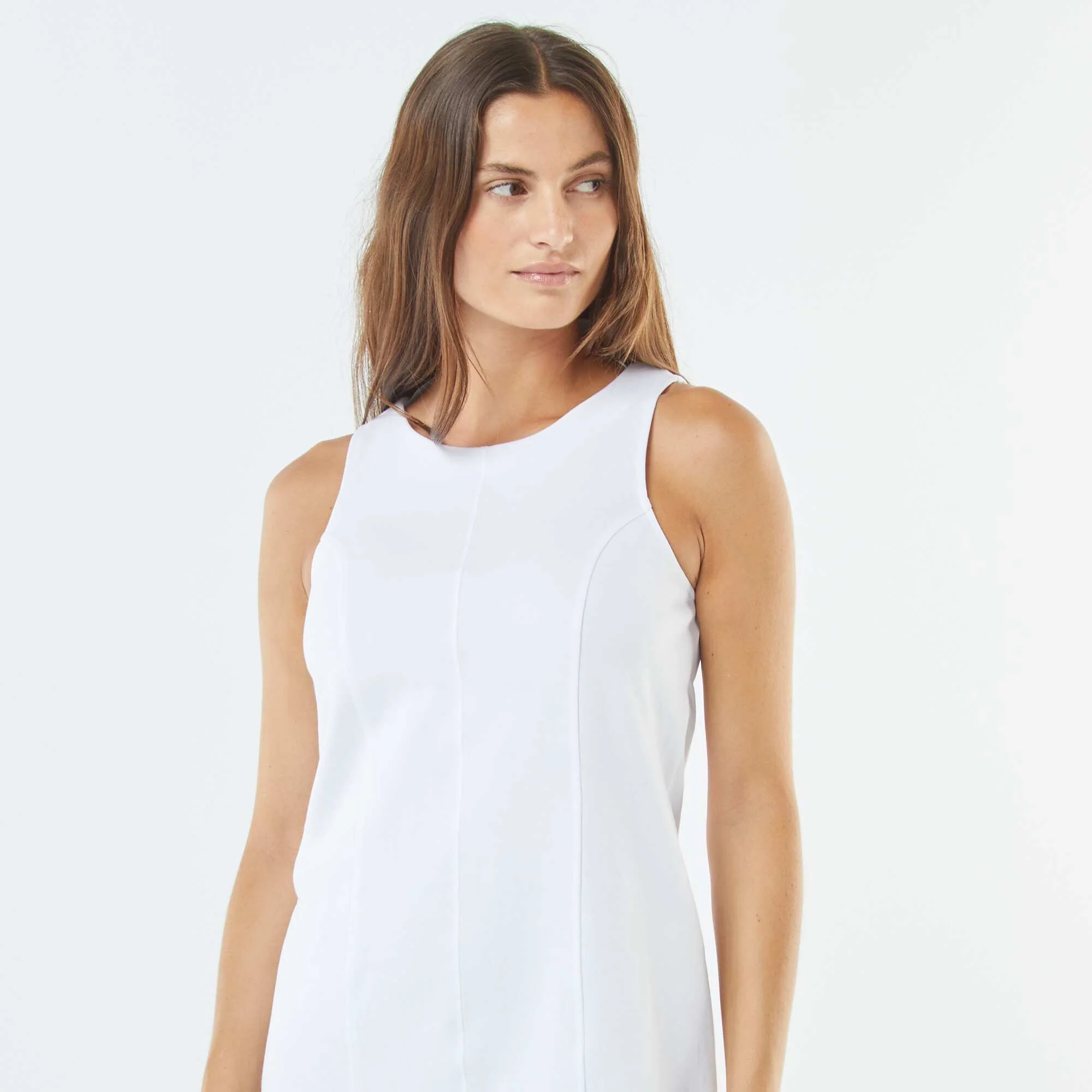 Short straight dress WHITE - Image 5