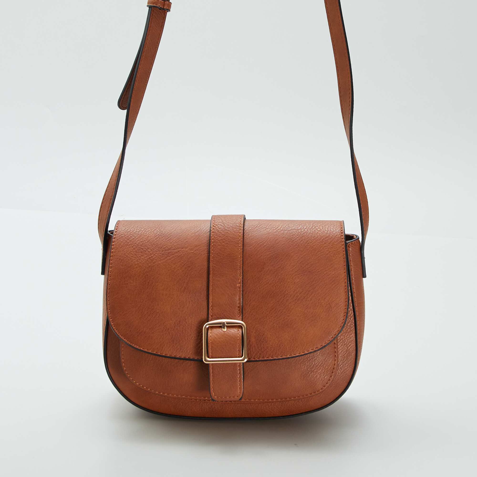 Shoulder bag with long strap BROWN - Image 3