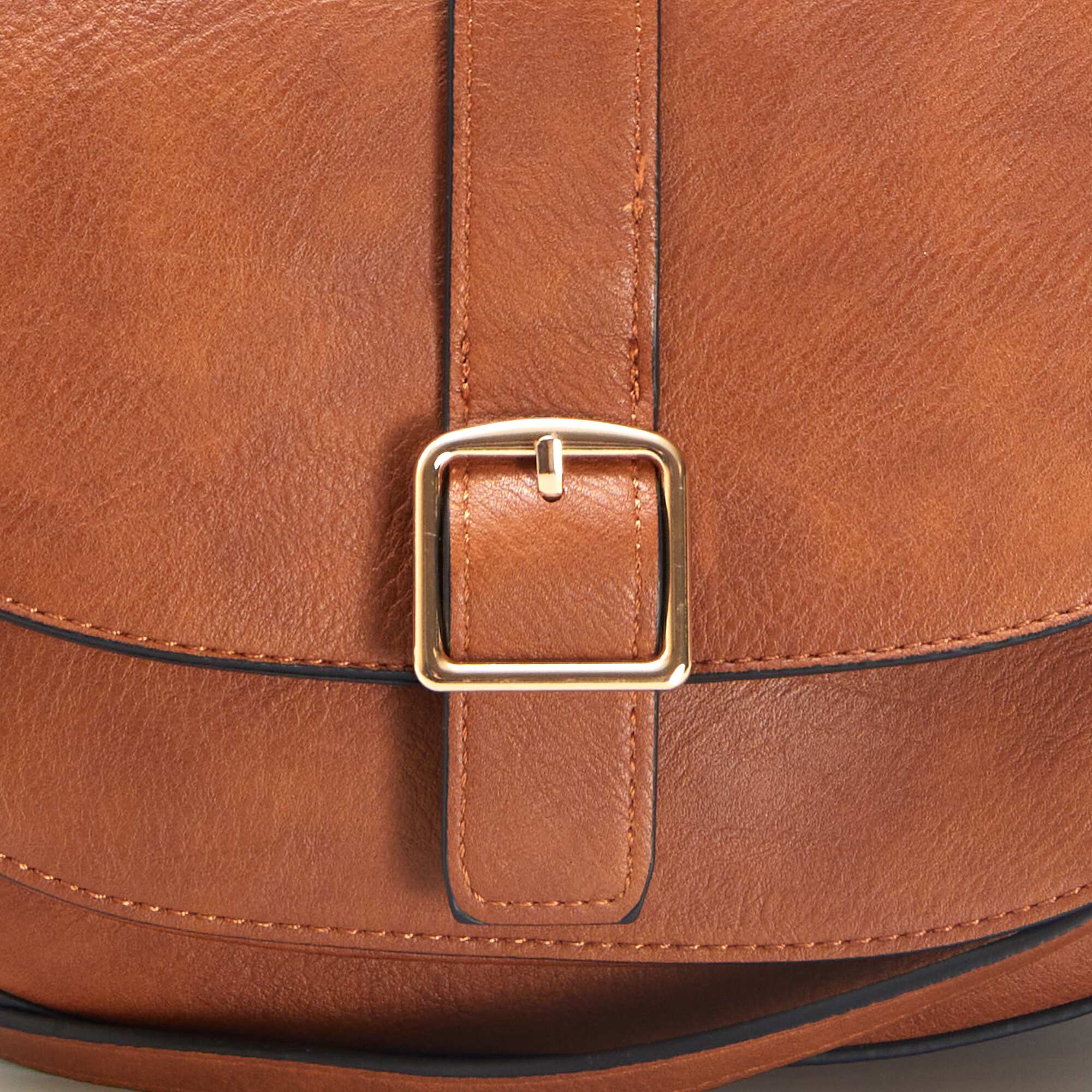 Shoulder bag with long strap BROWN - Image 4