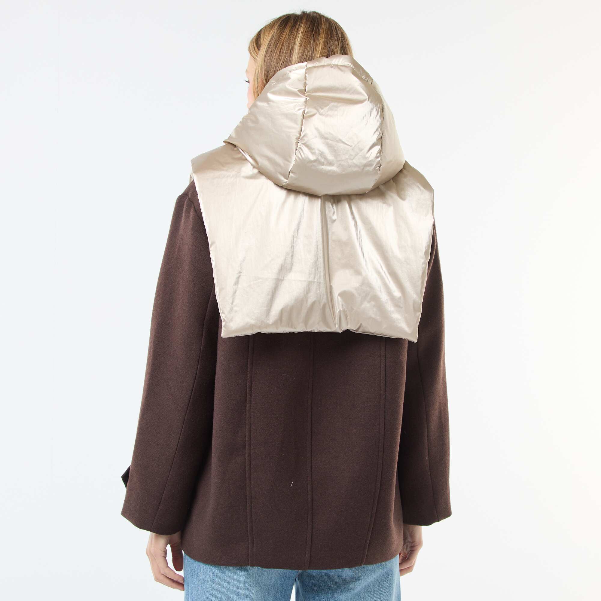 Silver Hooded Bib BEIGE - Image 5