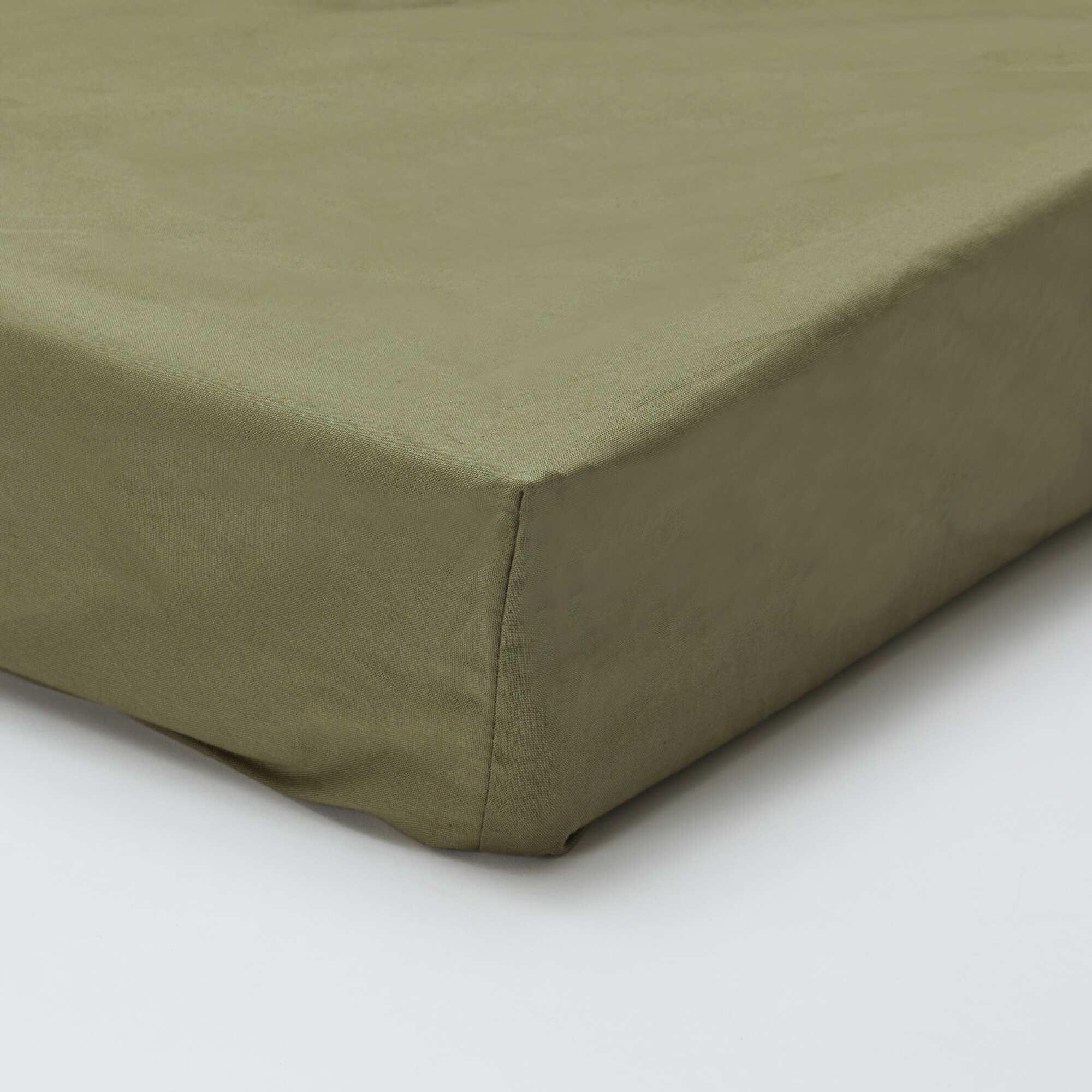 Single Cotton Fitted Sheet (90x190) - Kiabi Home GREEN - Image 2
