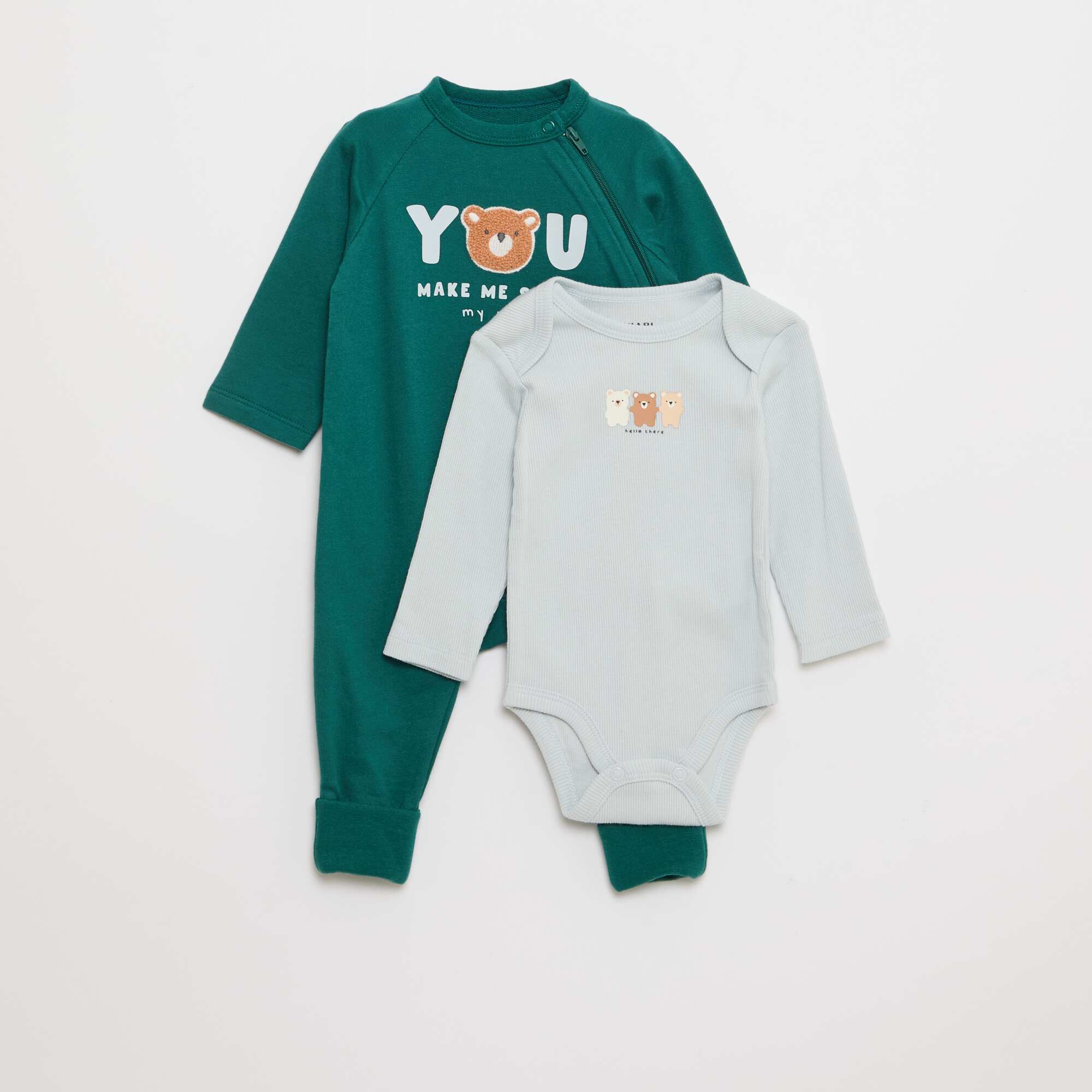 Sleepsuit & Bodysuit Set GREEN