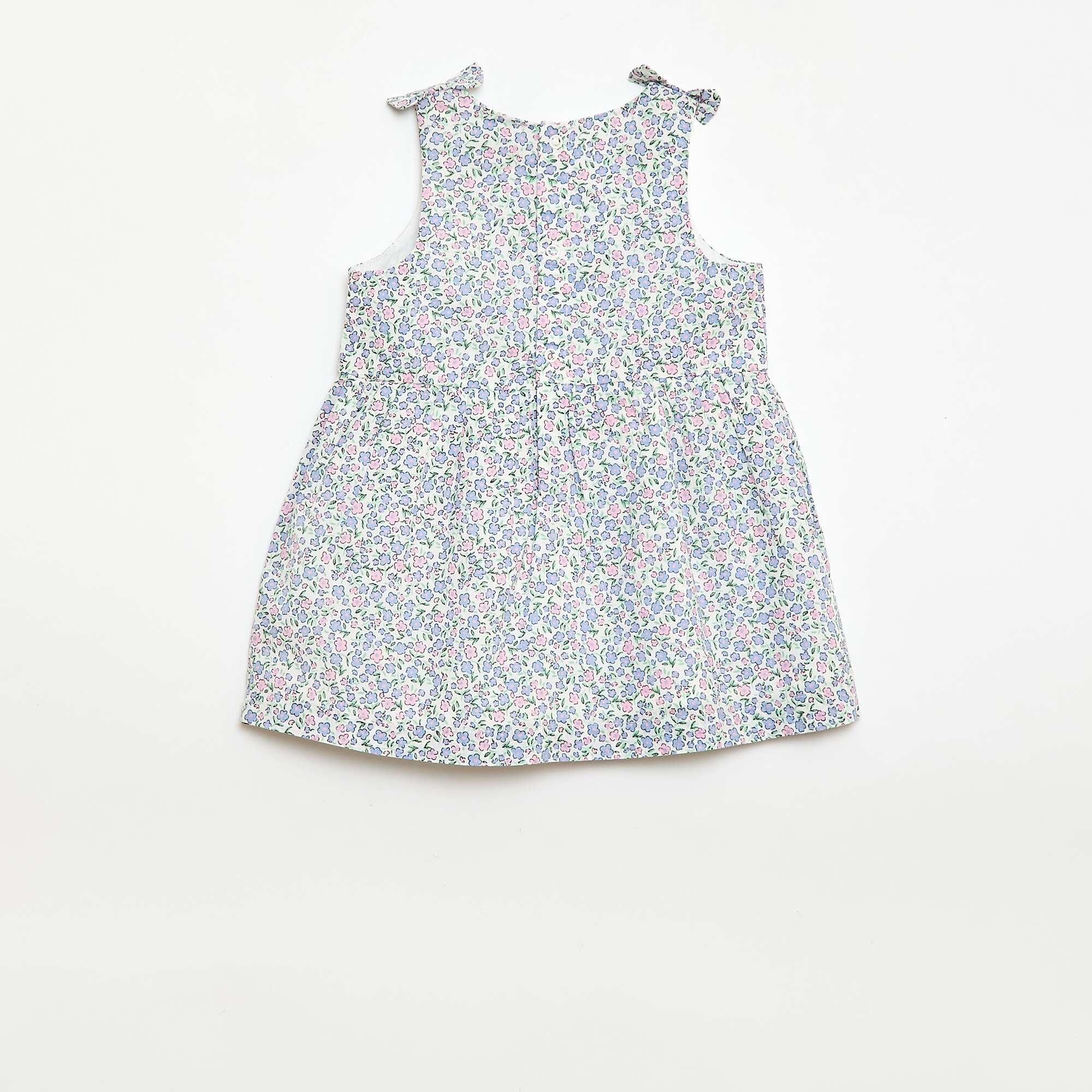 Sleeveless flared dress WHITE - Image 3