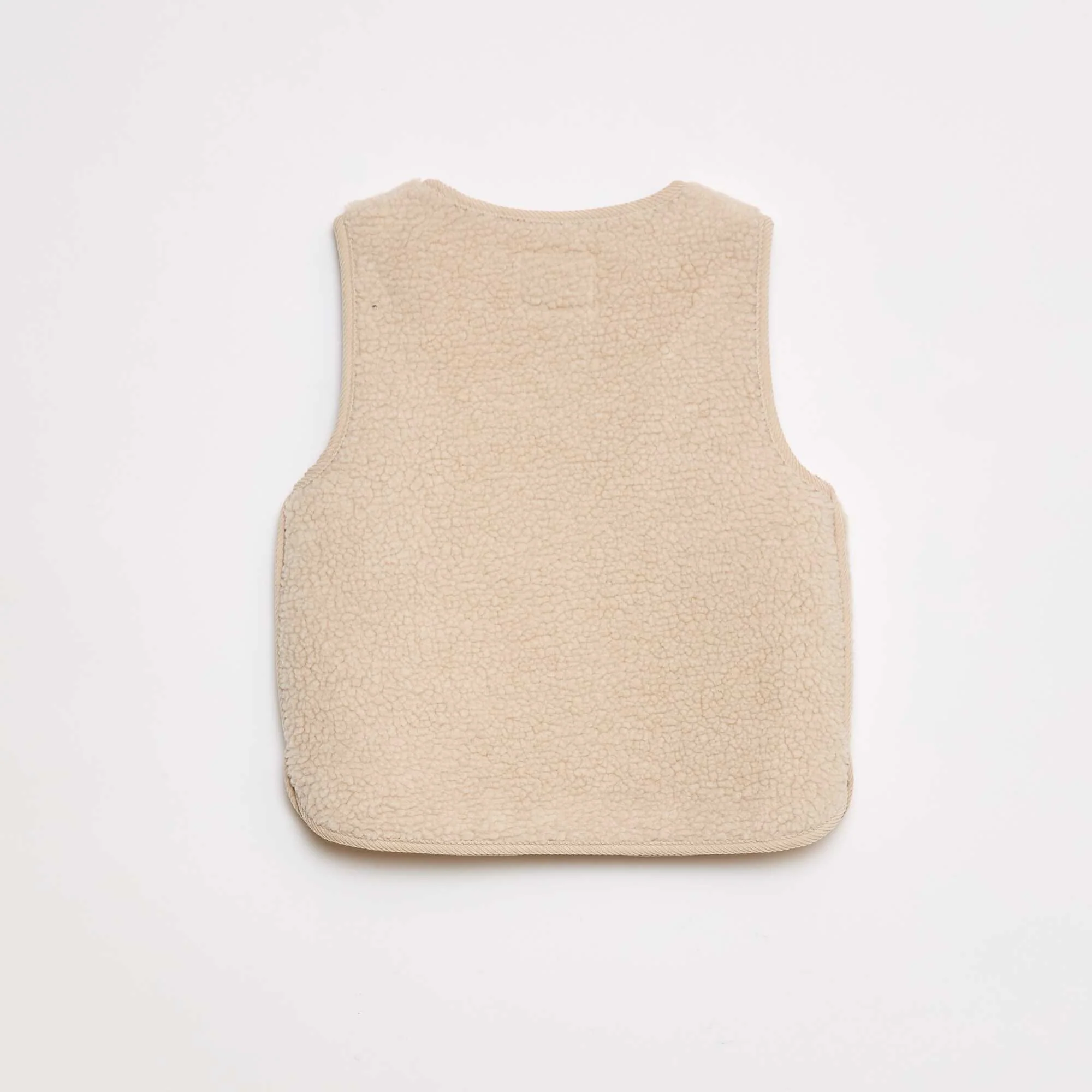 Sleeveless Shearling Effect Vest BEIGE - Image 2