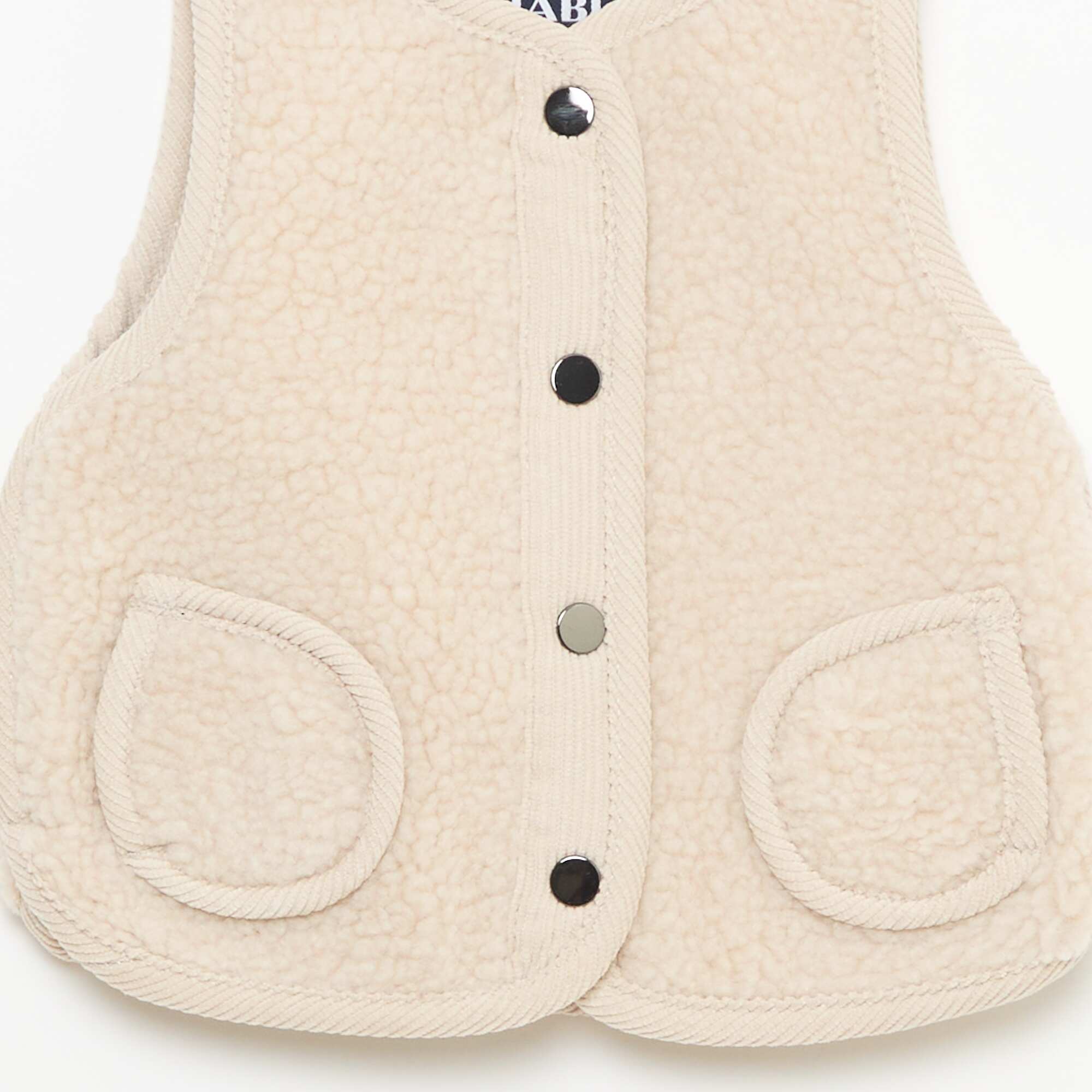 Sleeveless Sherpa Vest BEIGE - Image 2