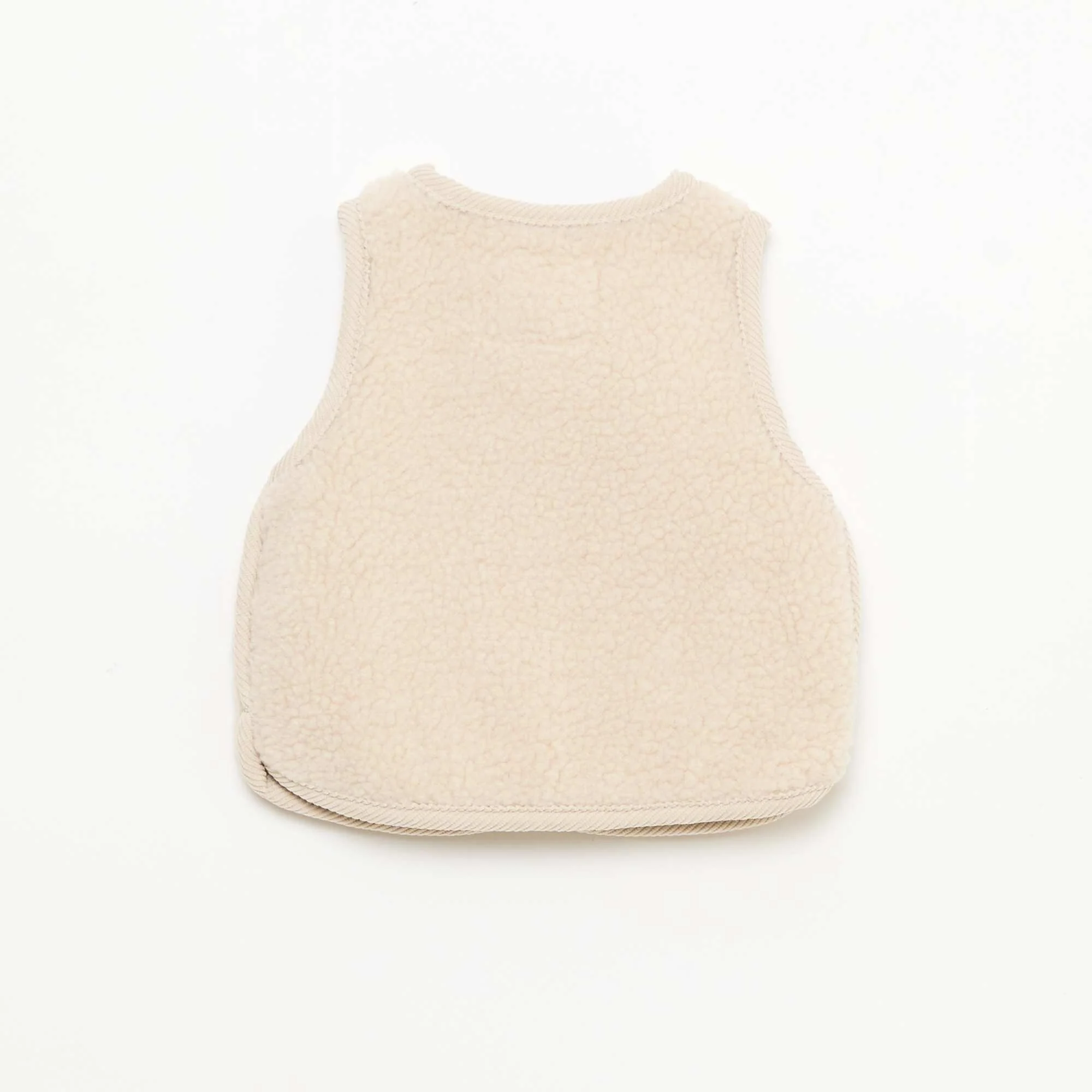 Sleeveless Sherpa Vest BEIGE - Image 3