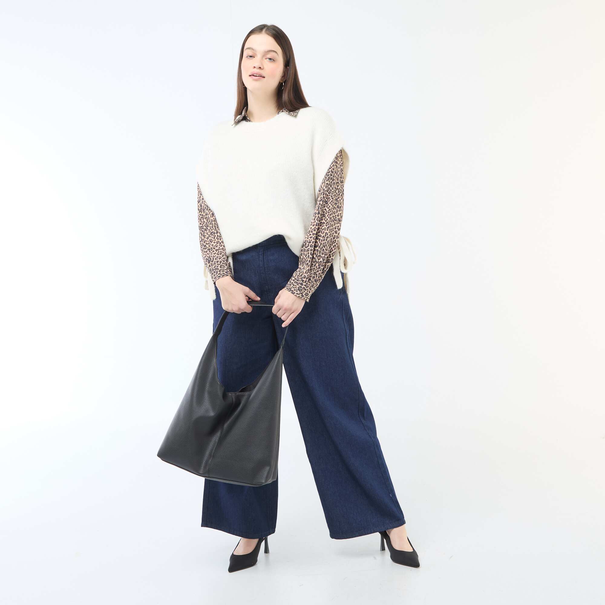 Sleeveless Tie-Side Sweater BEIGE - Image 2