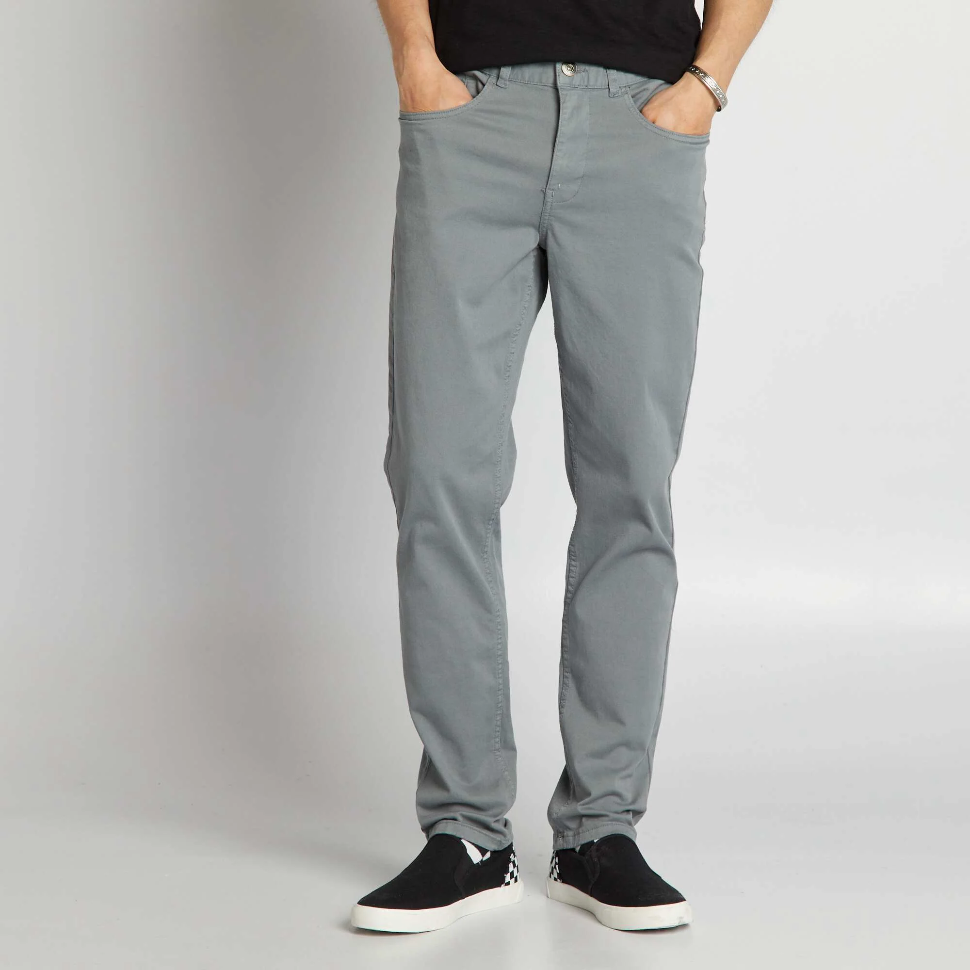 Slim 5-pocket chinos - L32 BLUE - Image 2